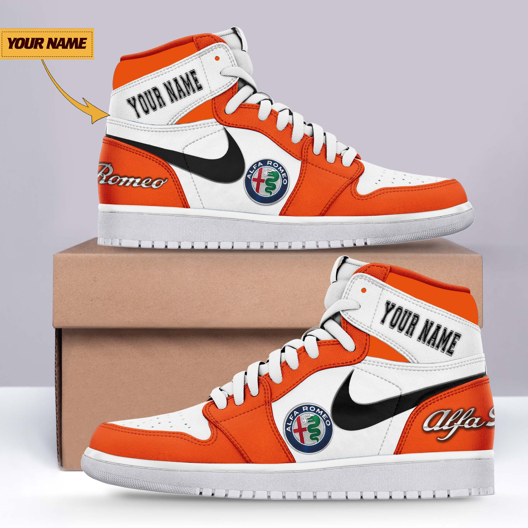 JWFancy Alfa Romeo AJ1 High Sneakers Shoes For Men And Women