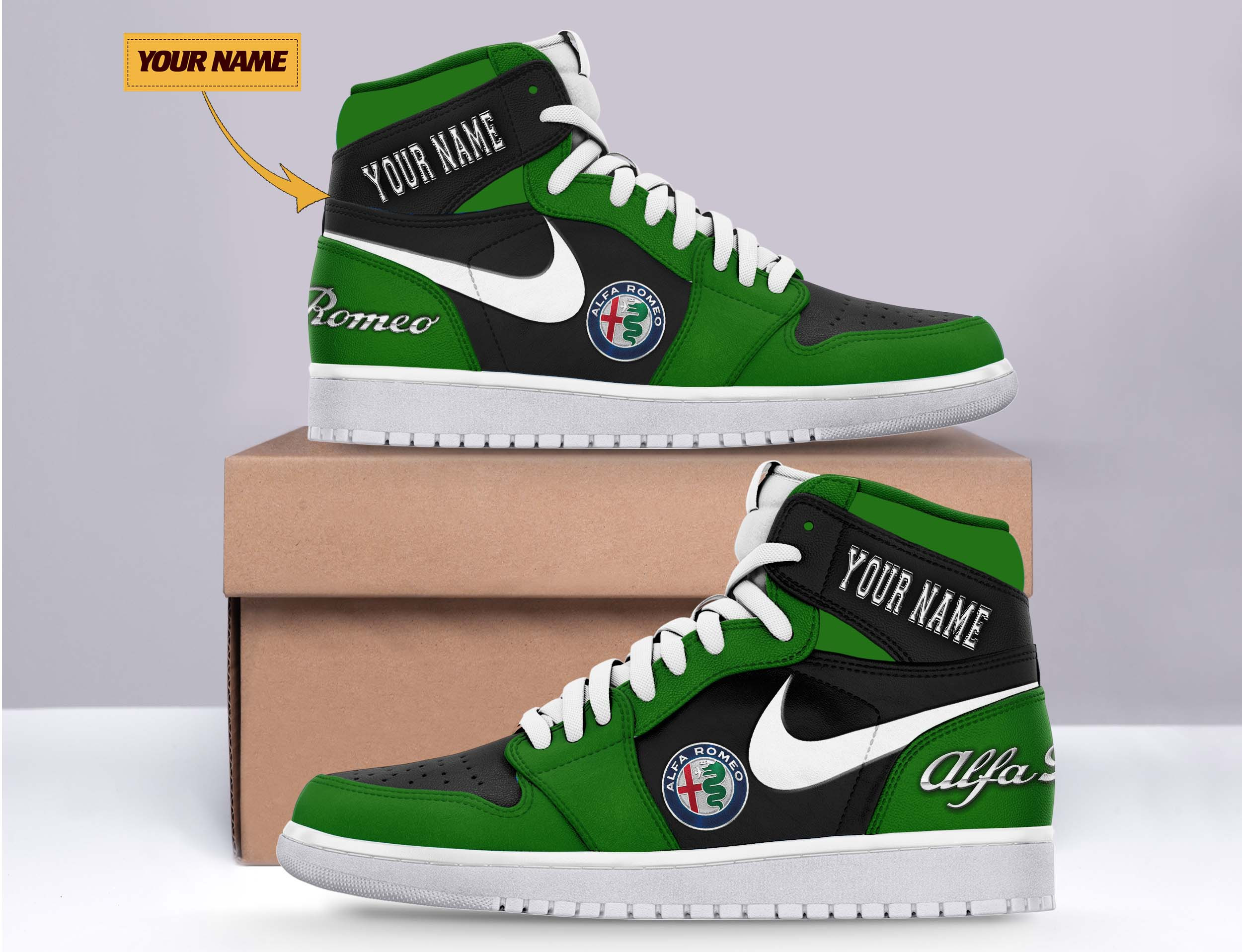JWFancy Alfa Romeo AJ1 High Sneakers Shoes For Men And Women