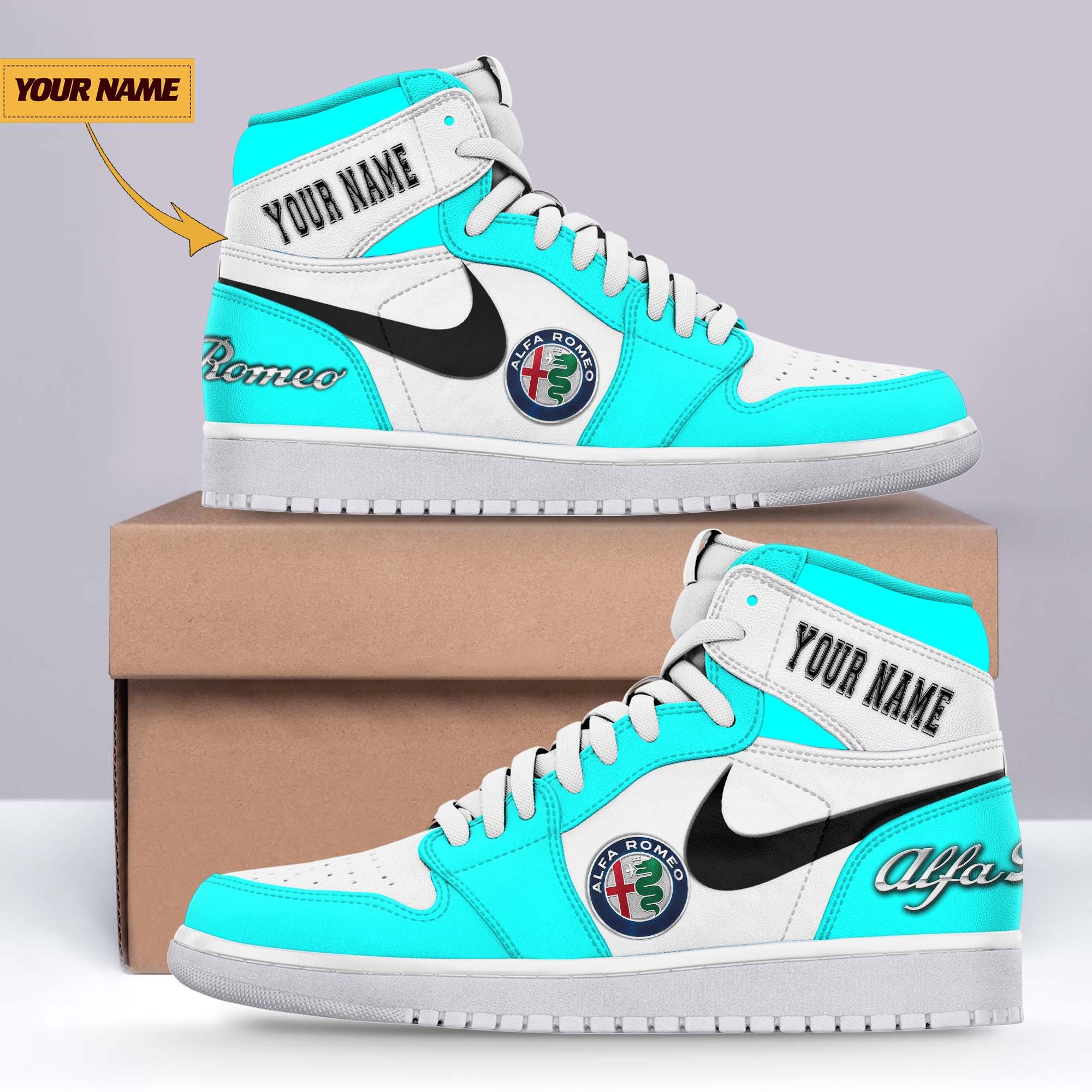 JWFancy Alfa Romeo AJ1 High Sneakers Shoes For Men And Women