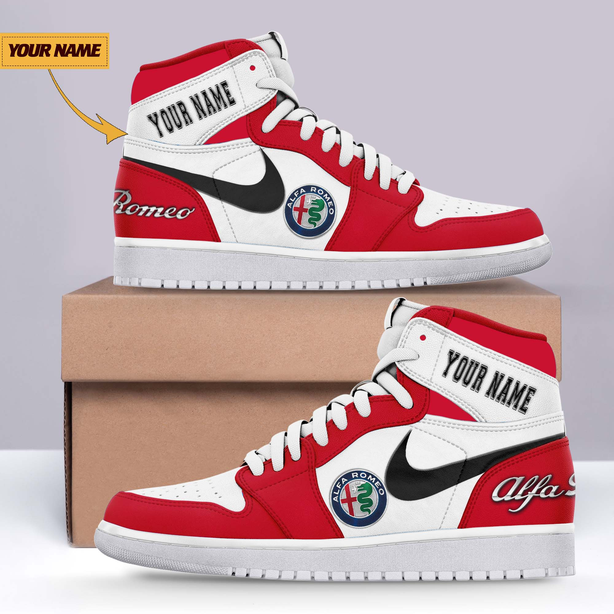JWFancy Alfa Romeo AJ1 High Sneakers Shoes For Men And Women