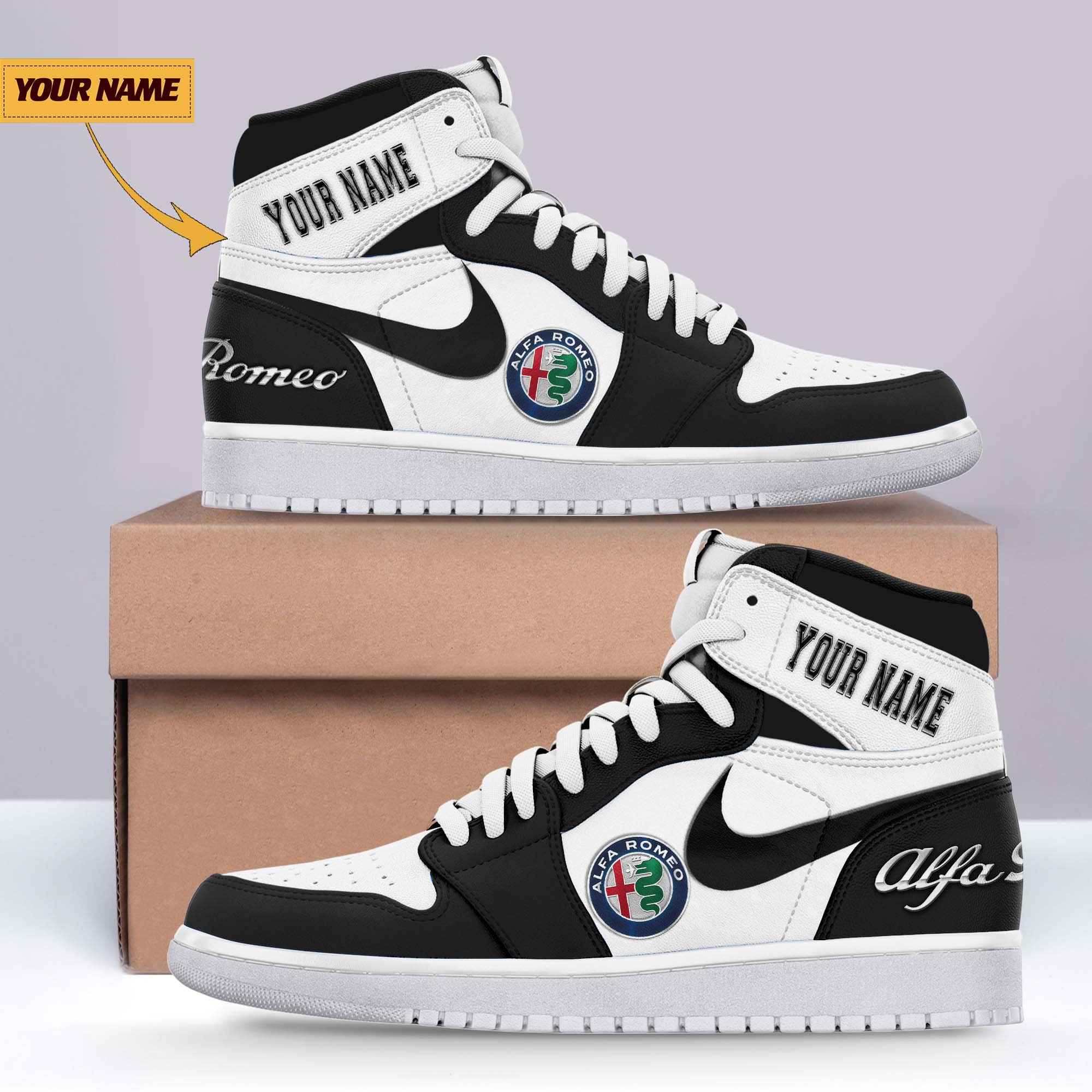 JWFancy Alfa Romeo AJ1 High Sneakers Shoes For Men And Women