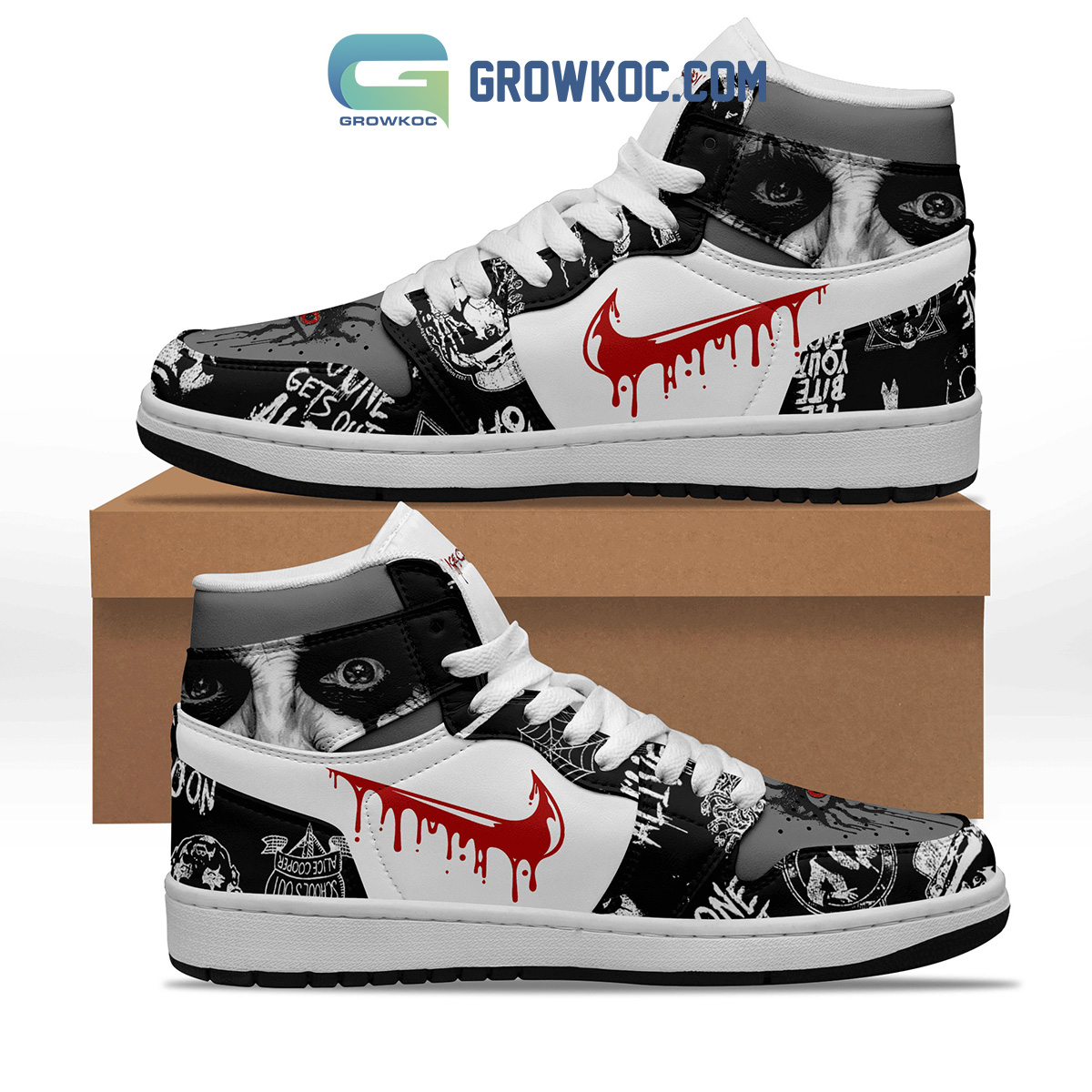 JWFancy Alice Cooper AJ1 High Sneakers Shoes For Men And Women