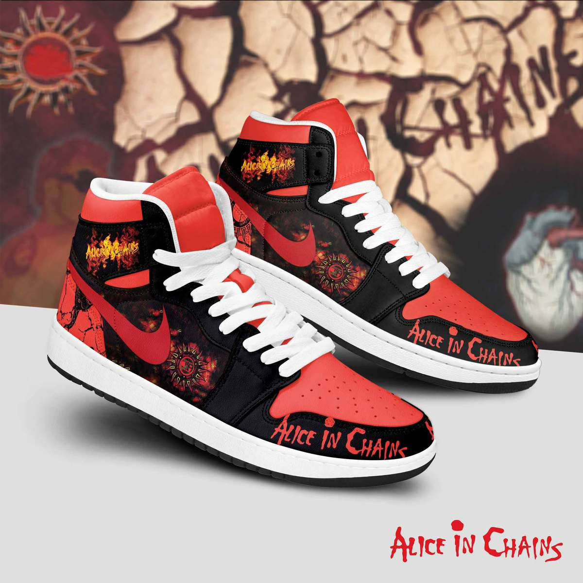 JWFancy Alice In Chains AJ1 High Sneakers Shoes For Men And Women