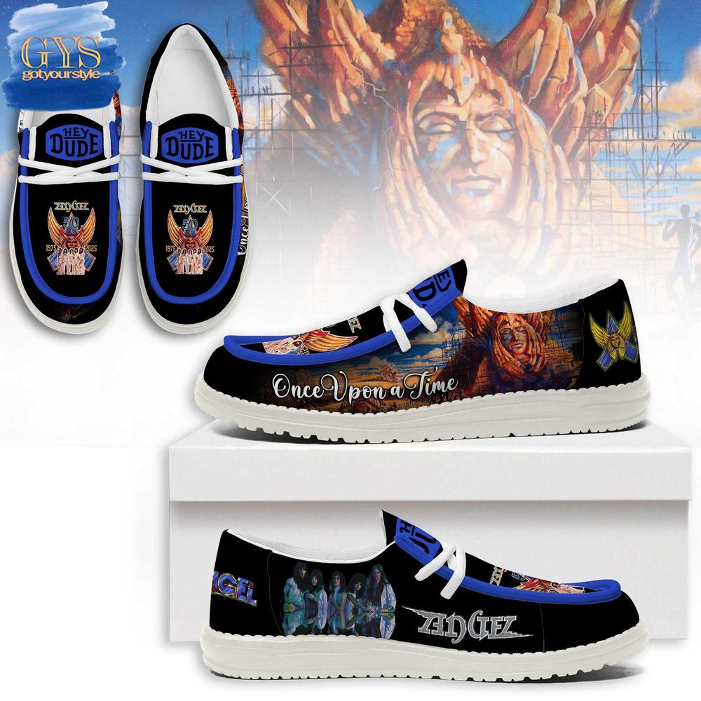 JWFancy Angel Helluva Band Hey Dude Shoes Wally Men's Lace Up Loafers Comfortable For Men And Women