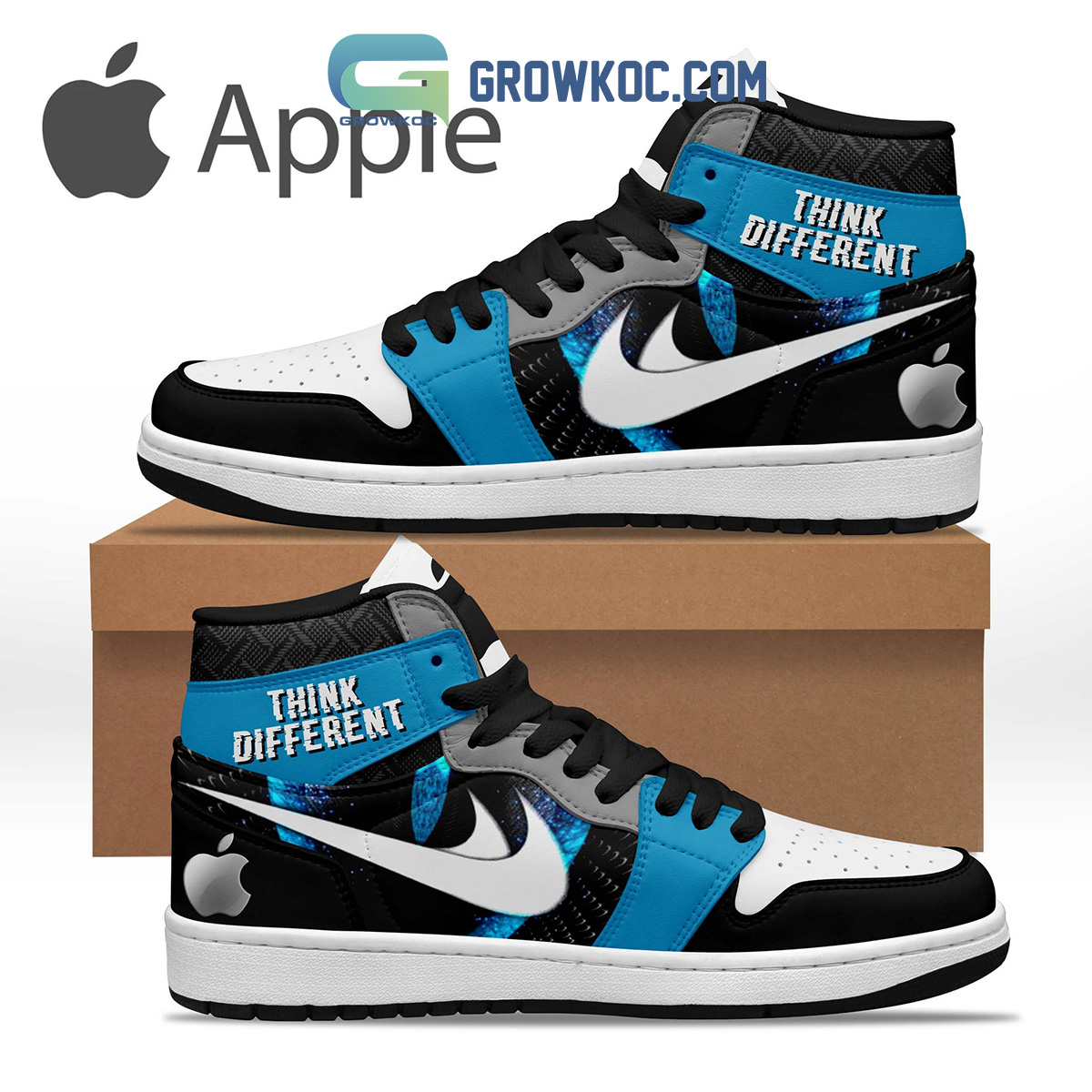 JWFancy Apple Think Different AJ1 High Sneakers Shoes For Men And Women