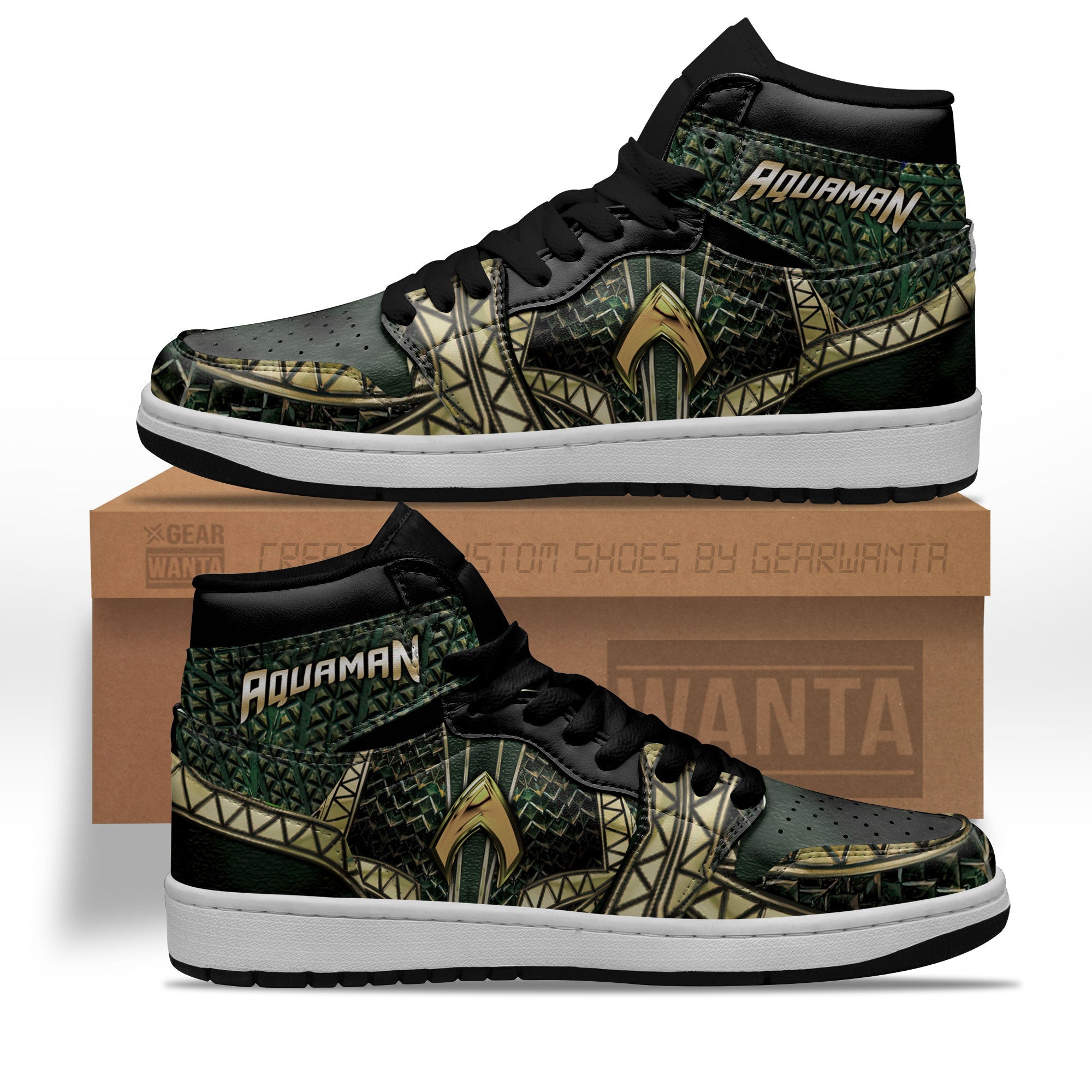 JWFancy Aquaman AJ1 High Sneakers Shoes For Men And Women