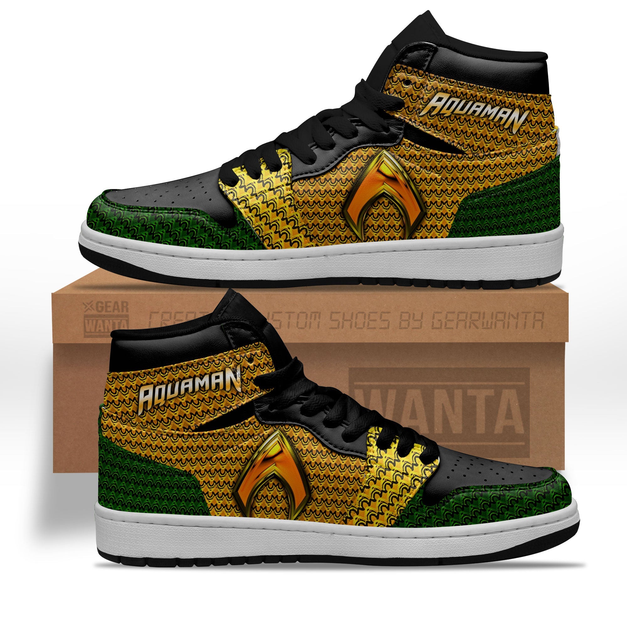 JWFancy Aquaman AJ1 High Sneakers Shoes For Men And Women