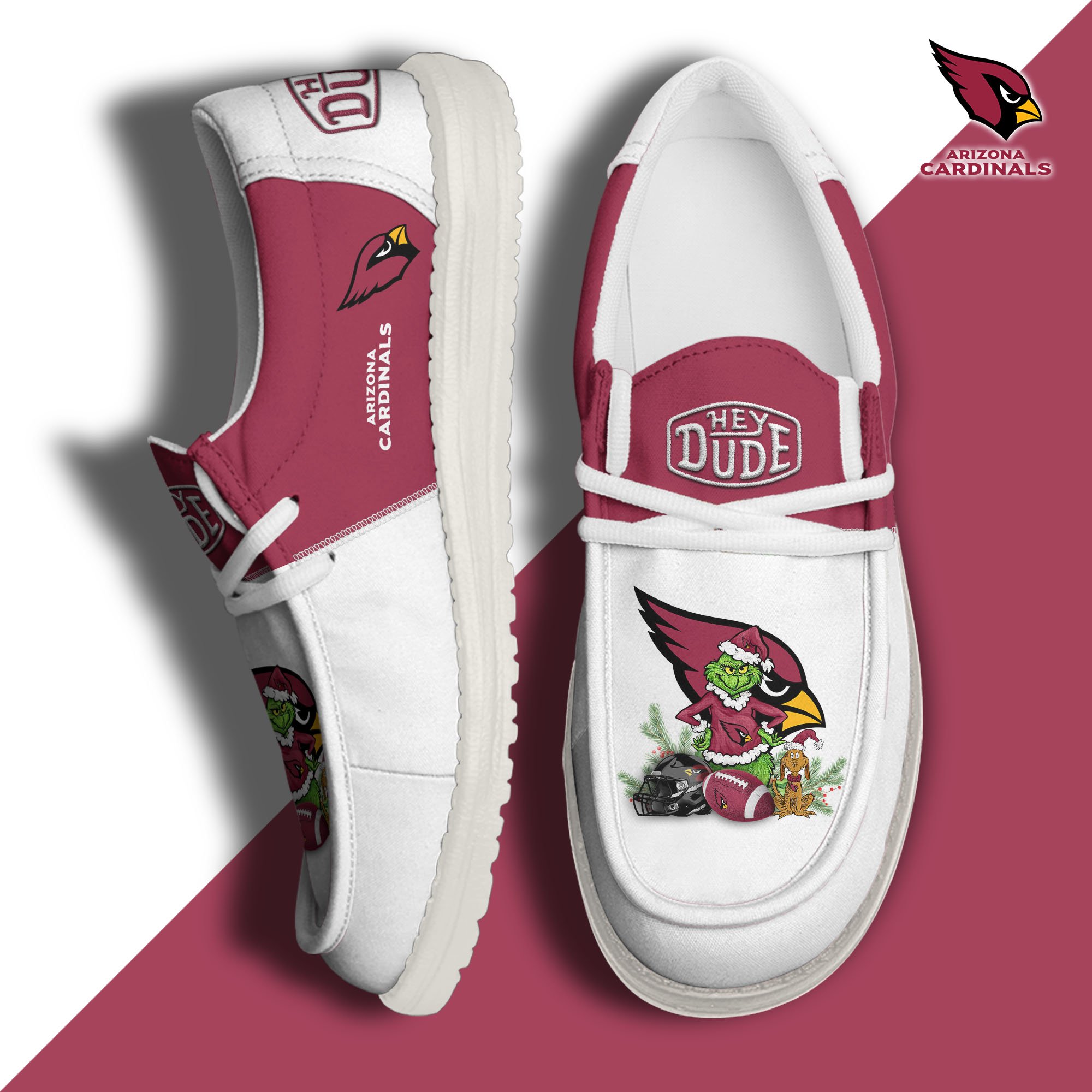 JWFancy Arizona Cardinals Hey Dude Shoes Wally Men's Lace Up Loafers Comfortable For Men And Women