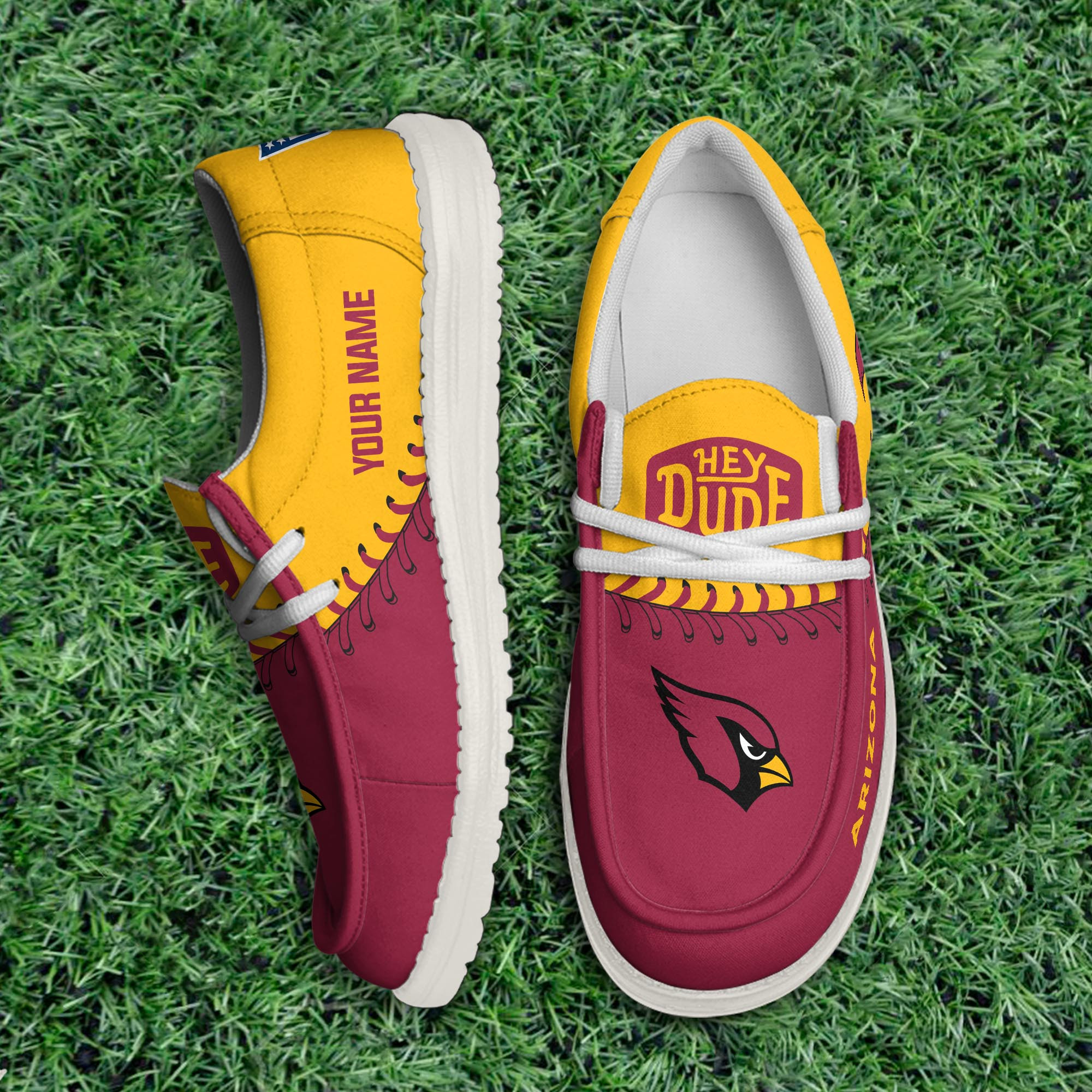 JWFancy Arizona Cardinals Hey Dude Shoes Wally Men's Lace Up Loafers Comfortable For Men And Women