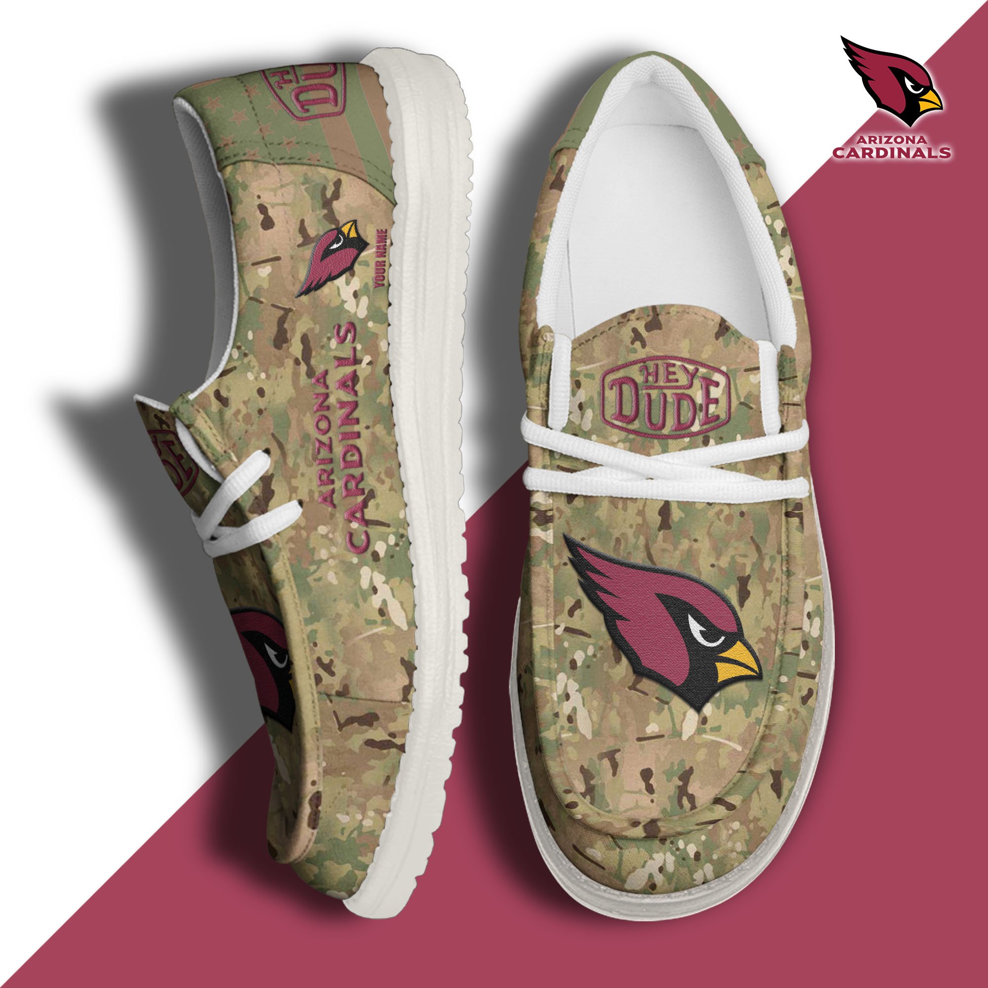 JWFancy Arizona Cardinals Hey Dude Shoes Wally Men's Lace Up Loafers Comfortable For Men And Women