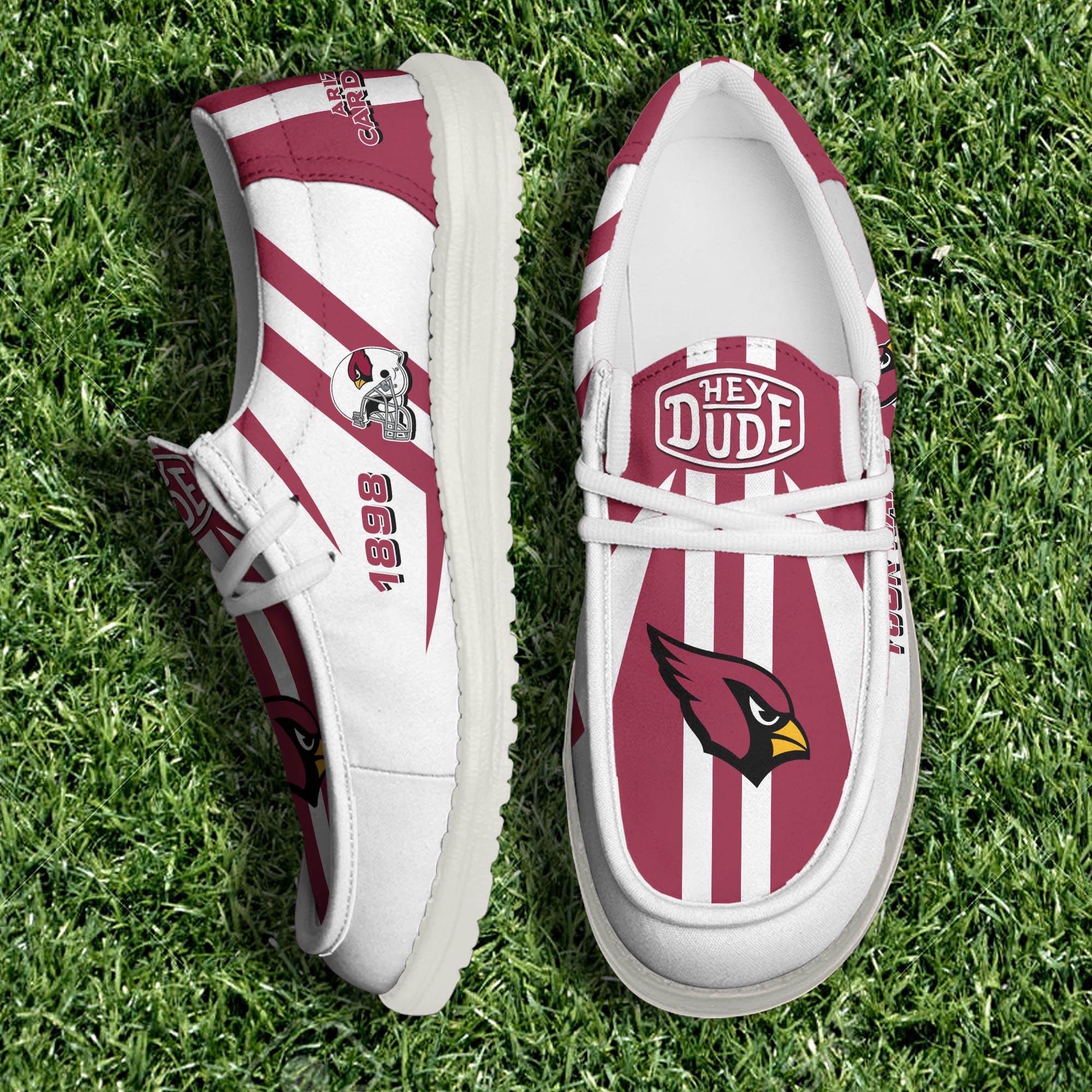 JWFancy Arizona Cardinals Hey Dude Shoes Wally Men's Lace Up Loafers Comfortable For Men And Women
