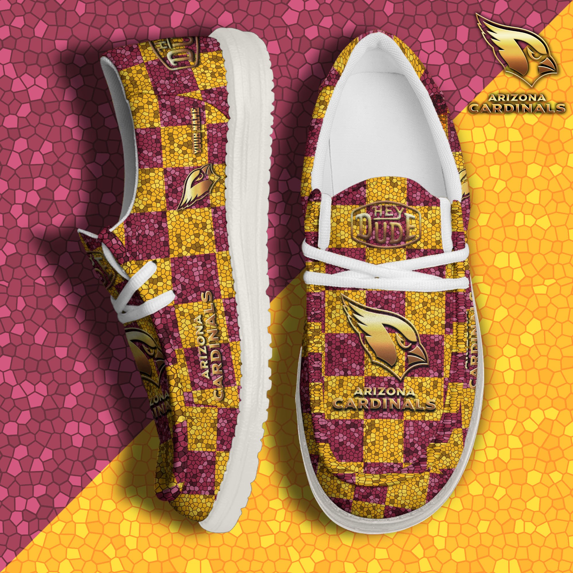JWFancy Arizona Cardinals Hey Dude Shoes Wally Men's Lace Up Loafers Comfortable For Men And Women