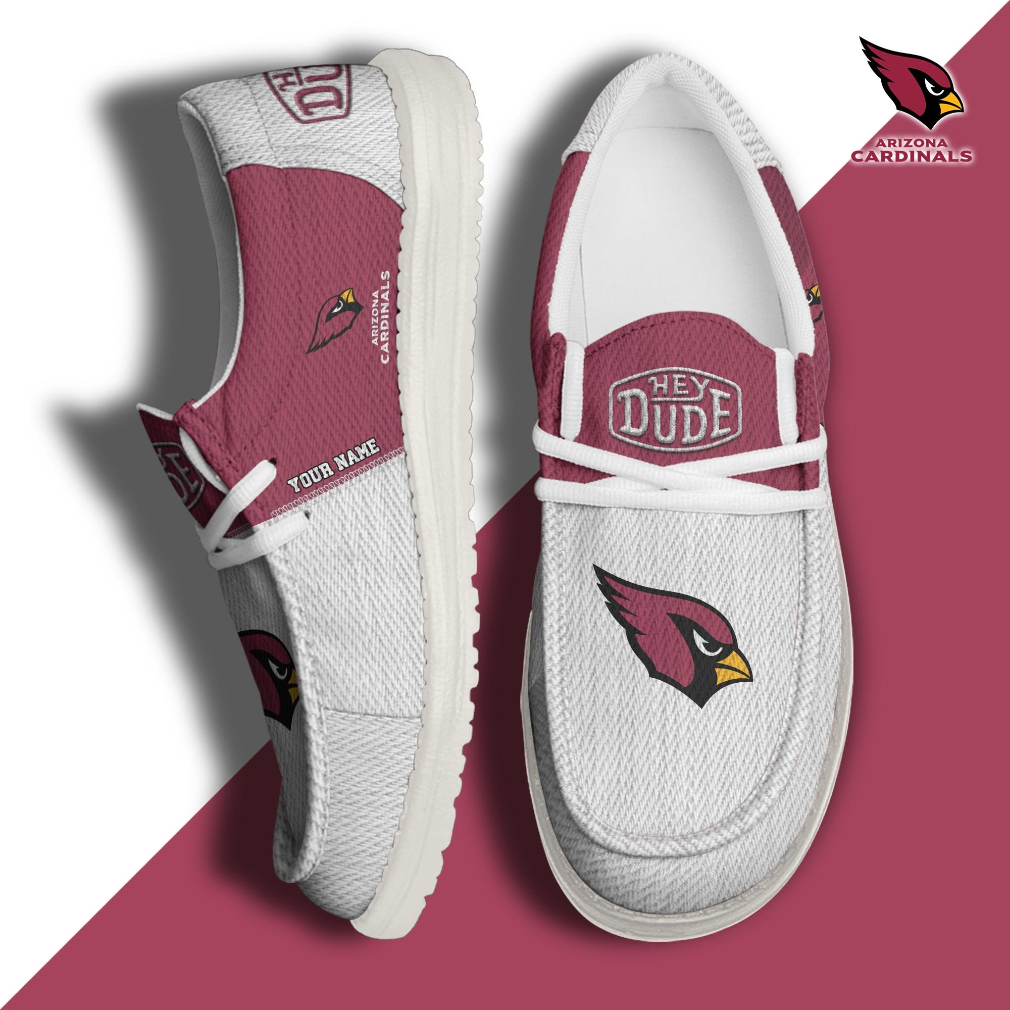 JWFancy Arizona Cardinals Hey Dude Shoes Wally Men's Lace Up Loafers Comfortable For Men And Women
