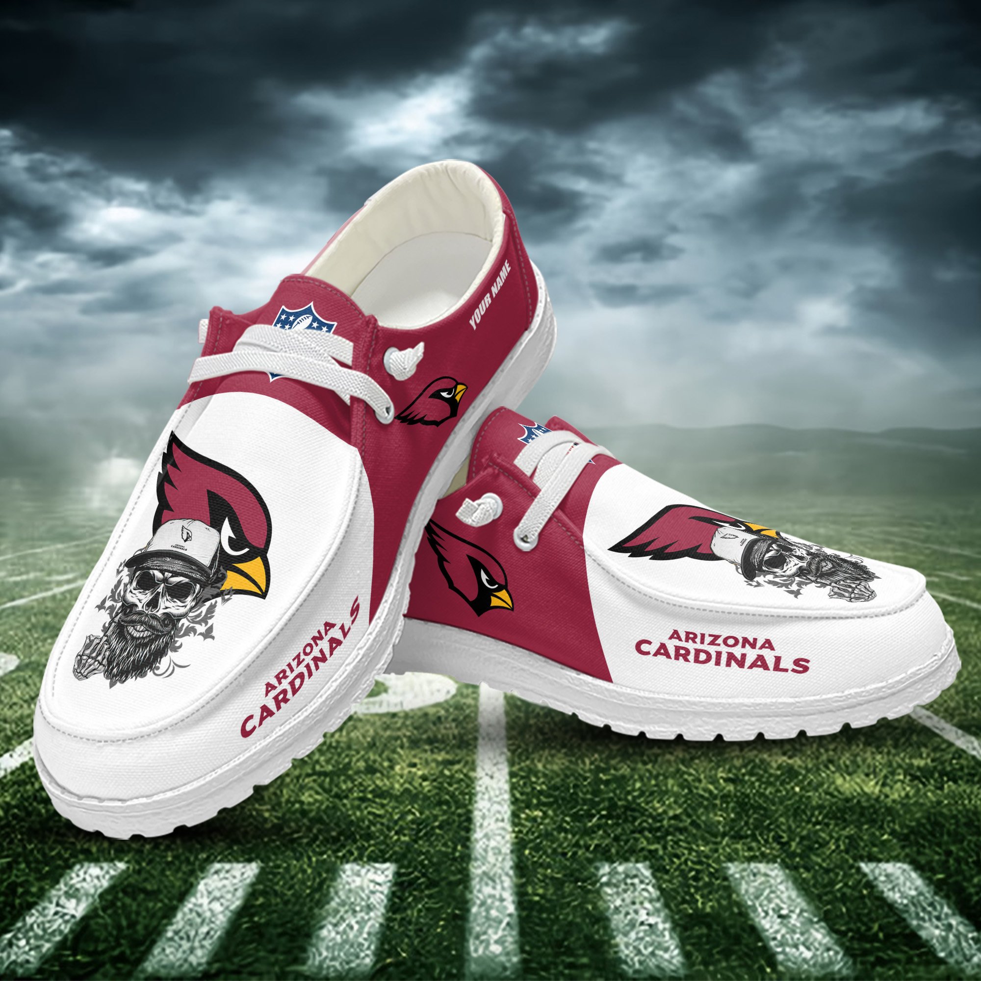 JWFancy Arizona Cardinals Hey Dude Shoes Wally Men's Lace Up Loafers Comfortable For Men And Women