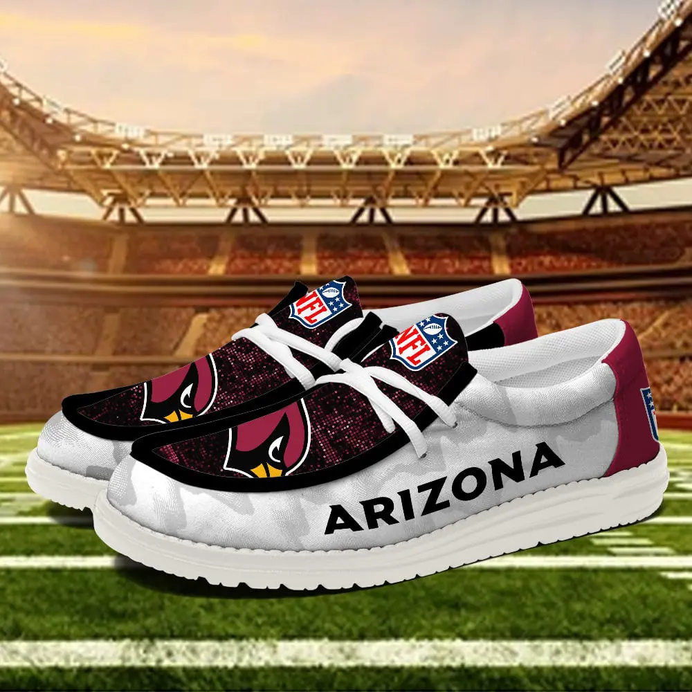 JWFancy Arizona Cardinals Hey Dude Shoes Wally Men's Lace Up Loafers Comfortable For Men And Women