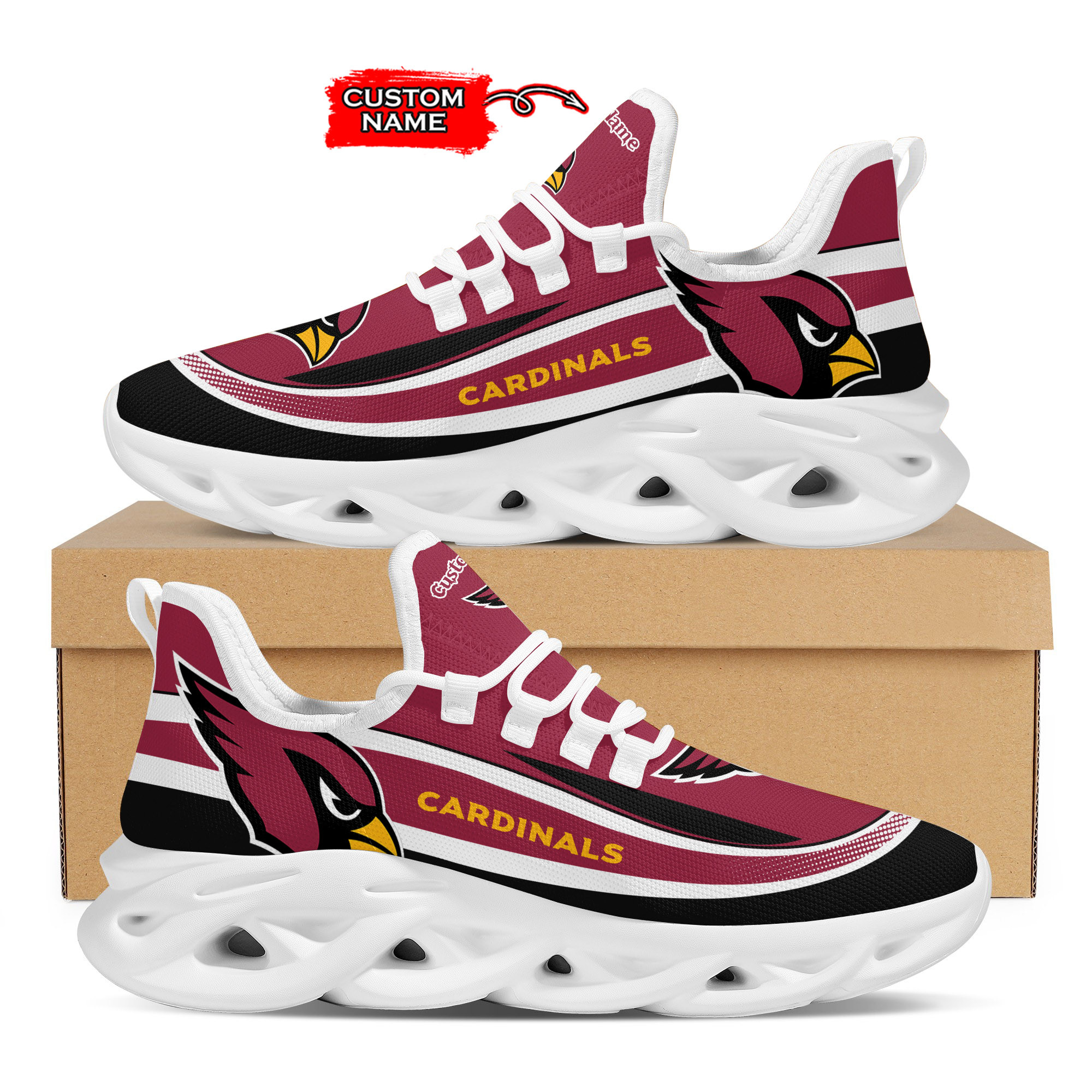 JWFancy Arizona Cardinals Max Soul Shoes Sneakers For Men And Women