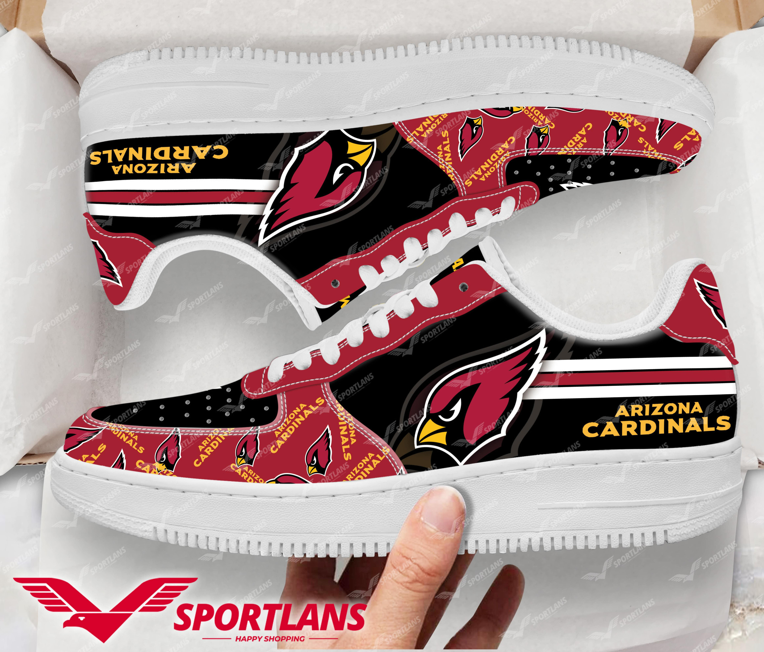 JWFancy Arizona Cardinals NFL Air Low-Top Sneakers Shoes For Men And Women