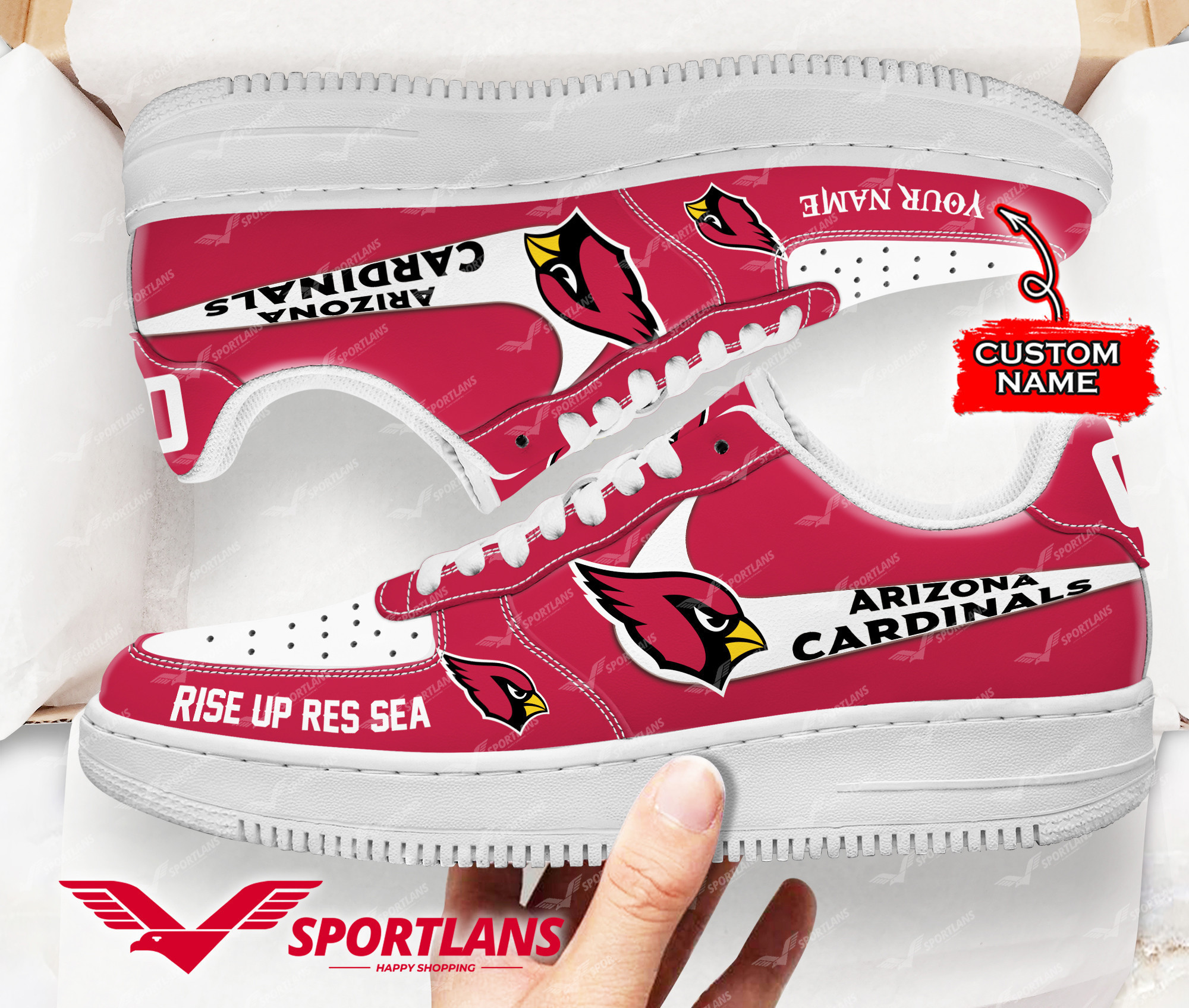 JWFancy Arizona Cardinals NFL Air Low-Top Sneakers Shoes For Men And Women