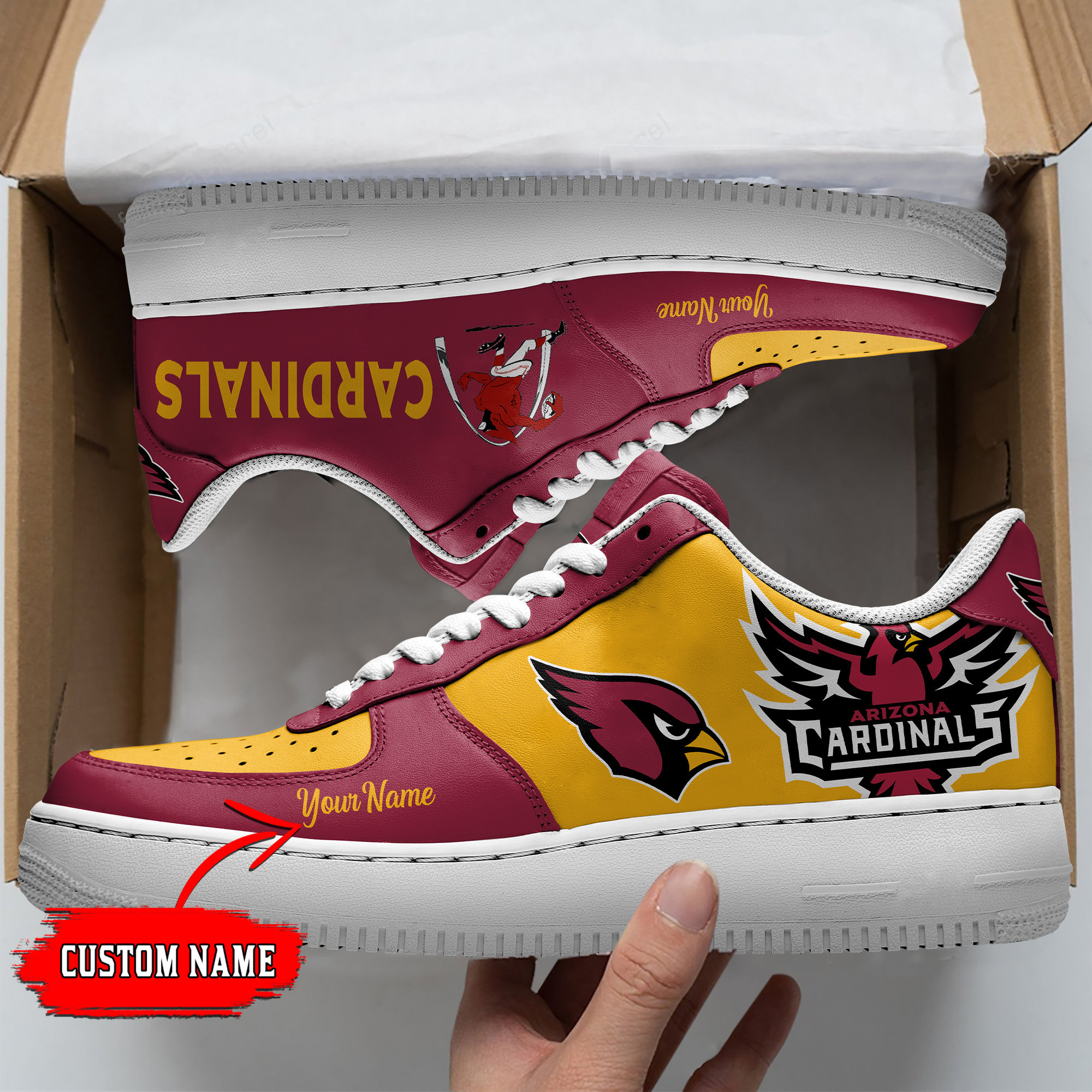 JWFancy Arizona Cardinals NFL Air Low-Top Sneakers Shoes For Men And Women