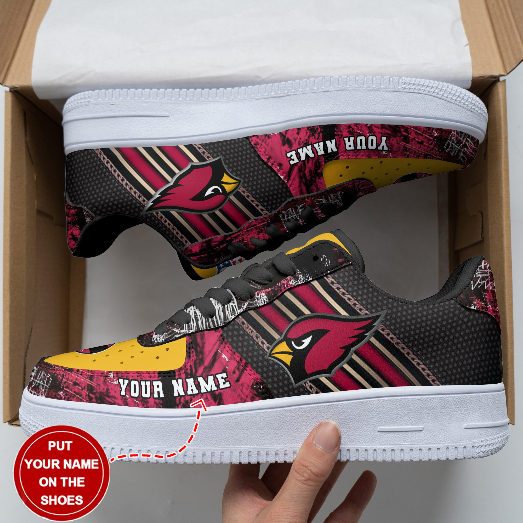 JWFancy Arizona Cardinals NFL Air Low-Top Sneakers Shoes For Men And Women