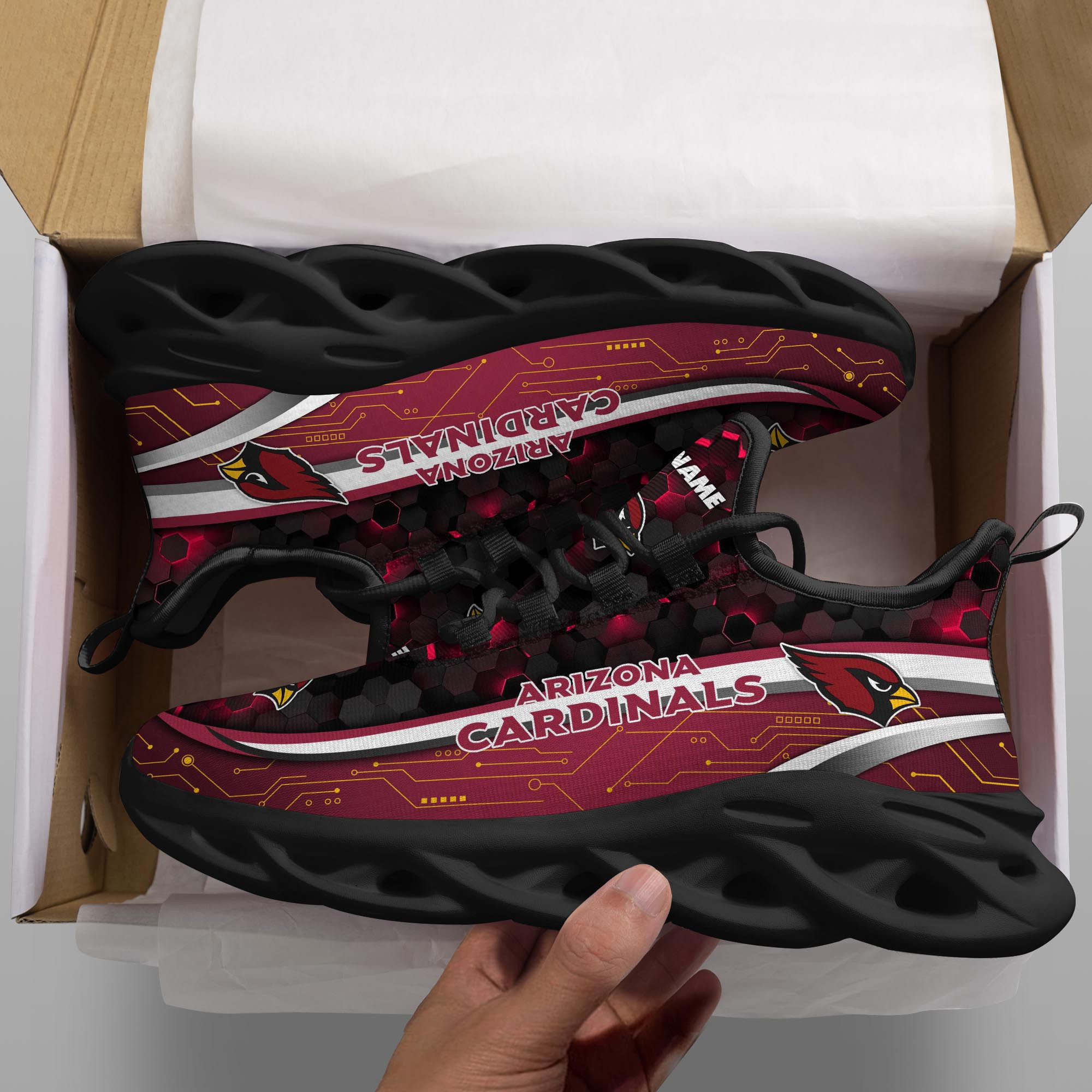 JWFancy Arizona Cardinals NFL Max Soul Shoes Sneakers For Men And Women