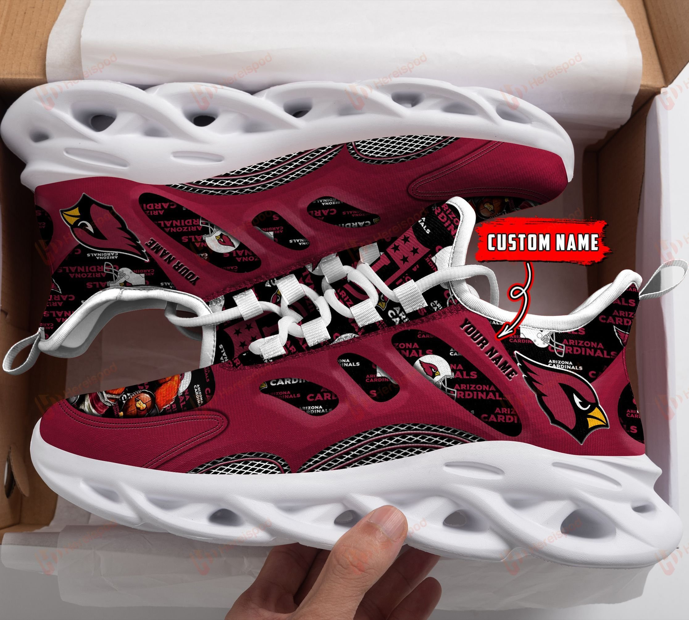 JWFancy Arizona Cardinals NFL Max Soul Shoes Sneakers For Men And Women