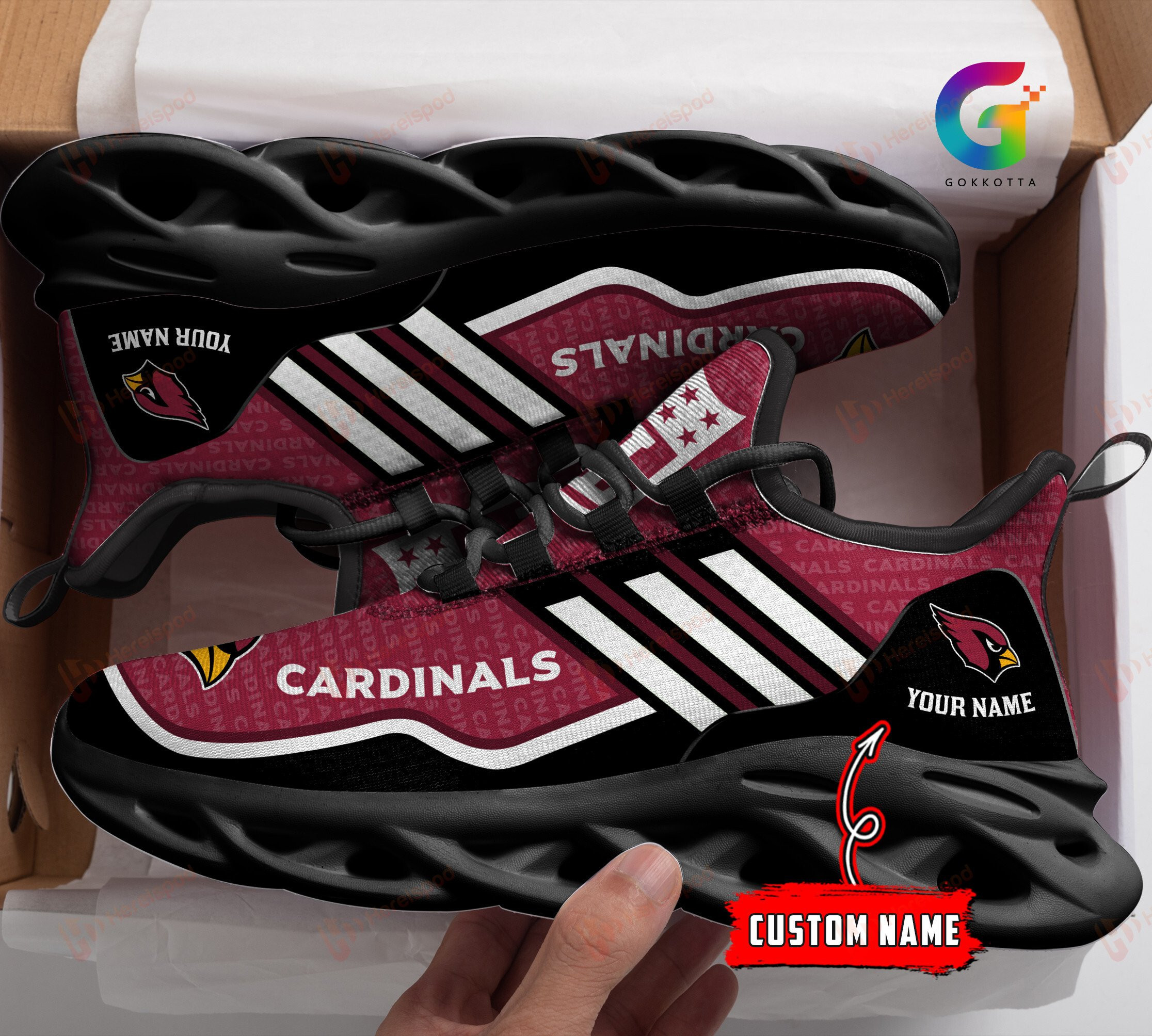 JWFancy Arizona Cardinals NFL Max Soul Shoes Sneakers For Men And Women
