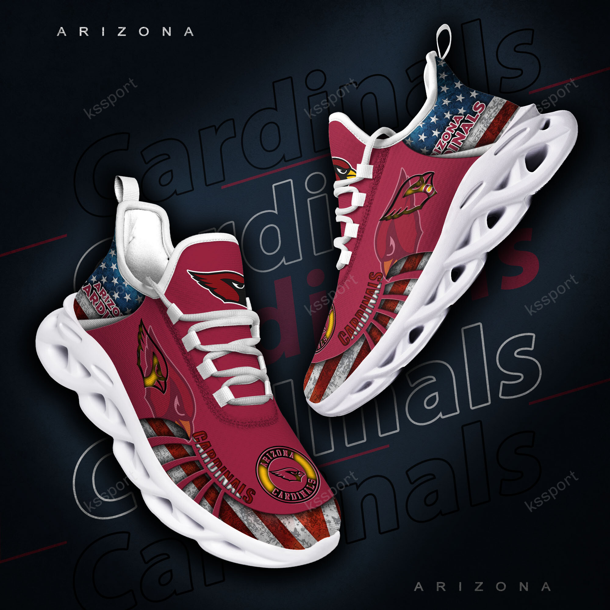 JWFancy Arizona Cardinals NFL Max Soul Shoes Sneakers For Men And Women