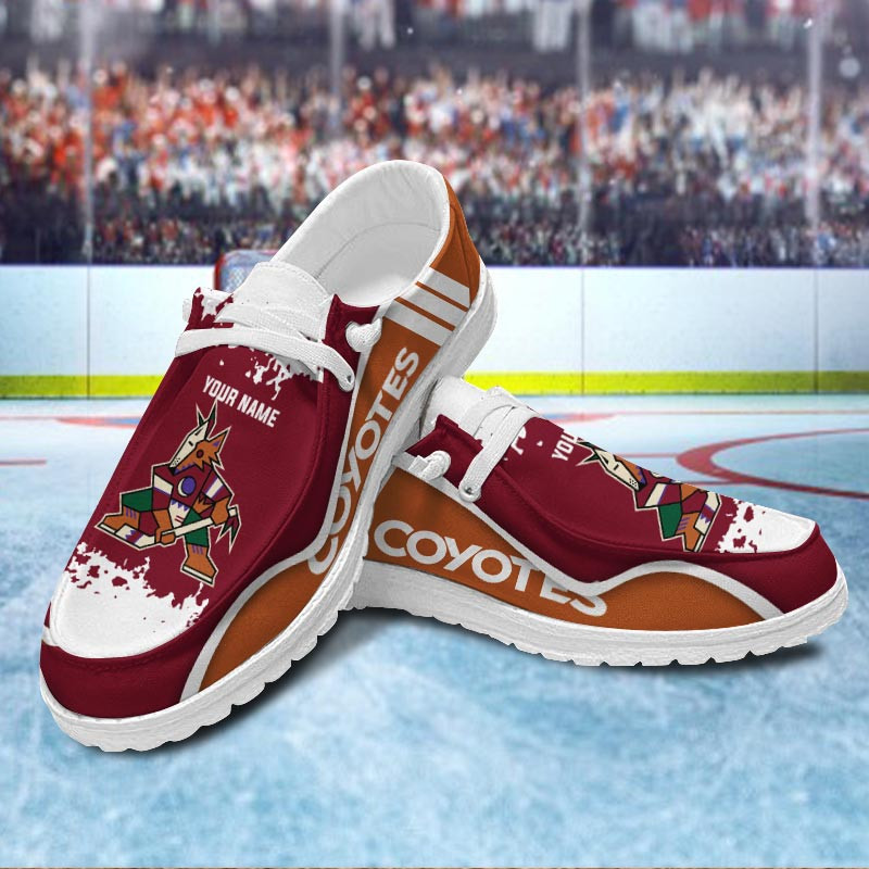 JWFancy Arizona Coyotes Hey Dude Shoes Wally Men's Lace Up Loafers Comfortable For Men And Women