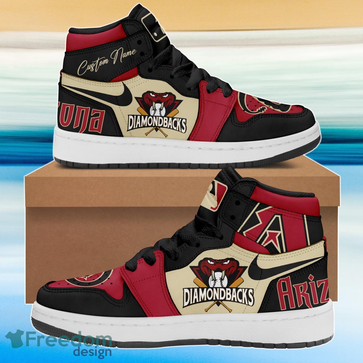JWFancy Arizona Diamondbacks AJ1 High Sneakers Shoes For Men And Women