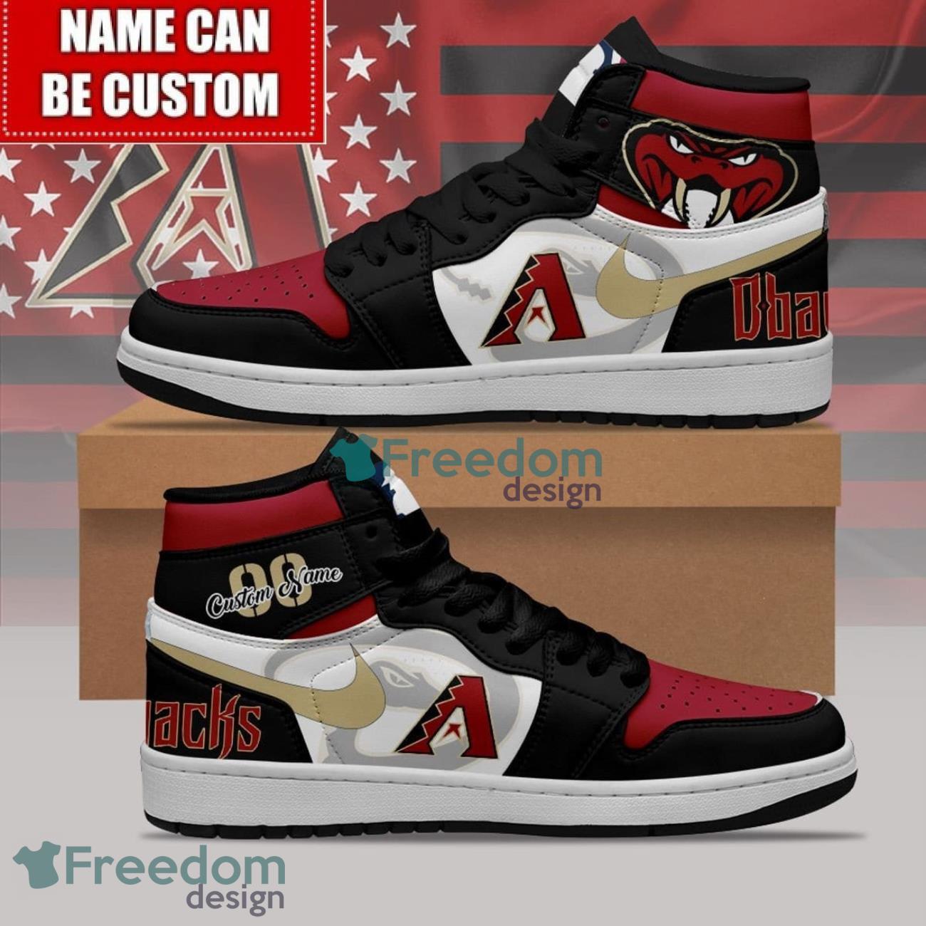 JWFancy Arizona Diamondbacks AJ1 High Sneakers Shoes For Men And Women
