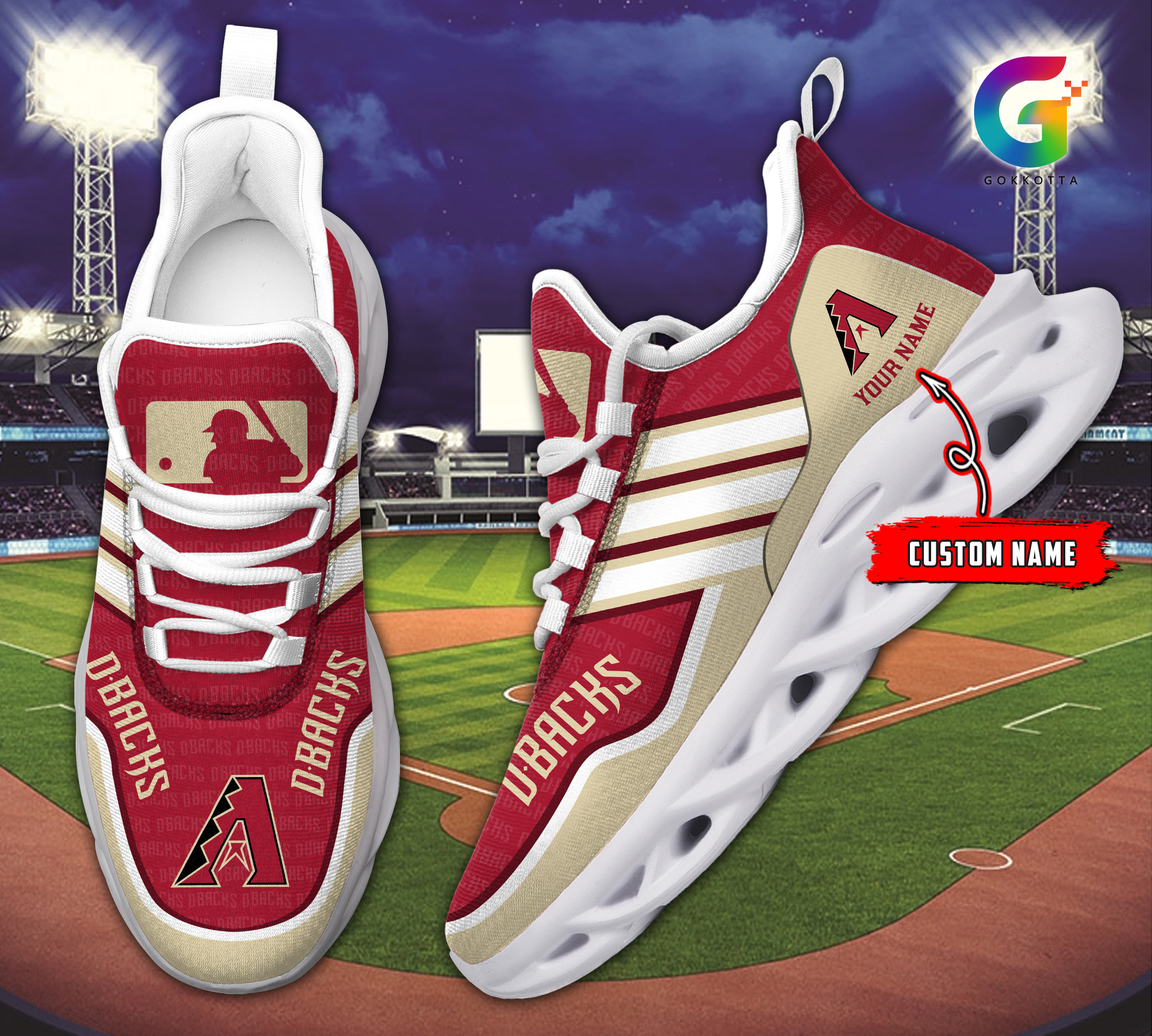 JWFancy Arizona Diamondbacks MLB Max Soul Shoes Sneakers For Men And Women