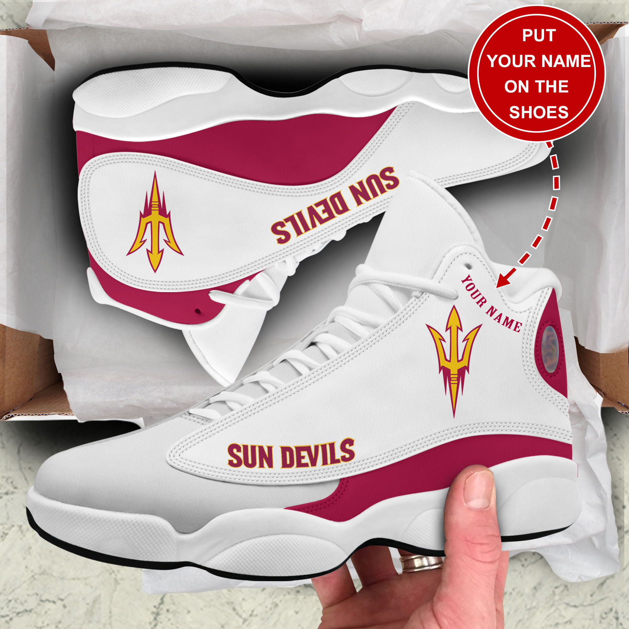 JWFancy Arizona State Sun Devils AJ13 Sneakers Shoes For Men And Women