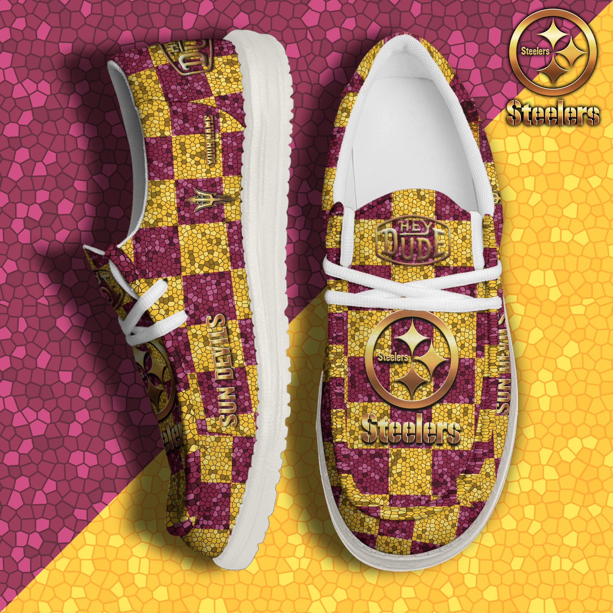 JWFancy Arizona State Sun Devils Hey Dude Shoes Wally Men's Lace Up Loafers Comfortable For Men And Women