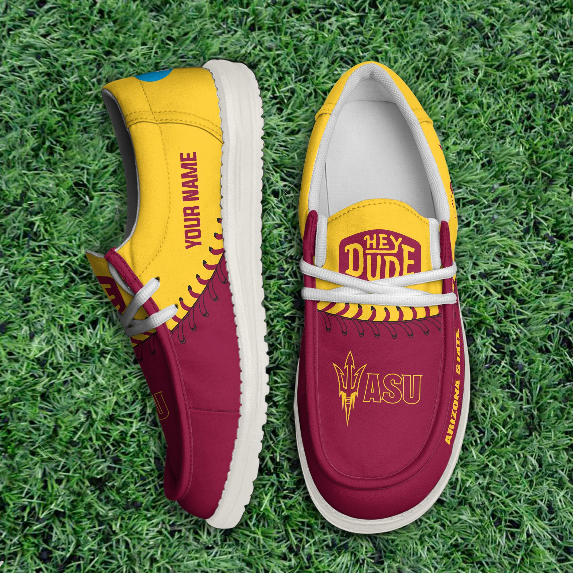JWFancy Arizona State Sun Devils Hey Dude Shoes Wally Men's Lace Up Loafers Comfortable For Men And Women