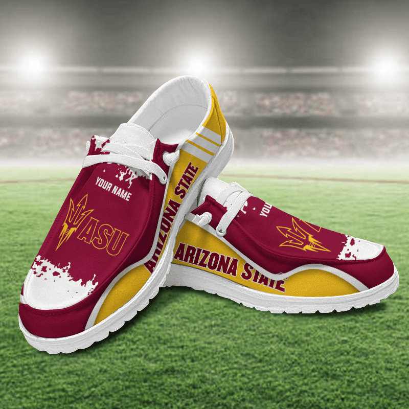 JWFancy Arizona State Sun Devils Hey Dude Shoes Wally Men's Lace Up Loafers Comfortable For Men And Women