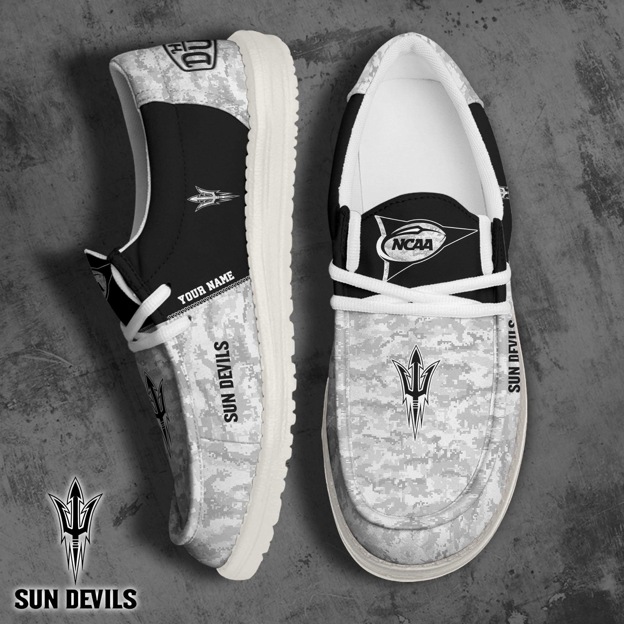 JWFancy Arizona State Sun Devils Hey Dude Shoes Wally Men's Lace Up Loafers Comfortable For Men And Women