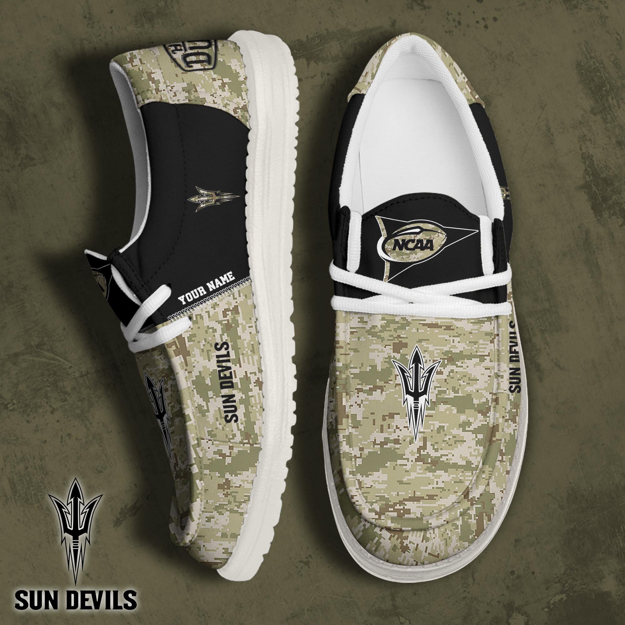 JWFancy Arizona State Sun Devils Hey Dude Shoes Wally Men's Lace Up Loafers Comfortable For Men And Women