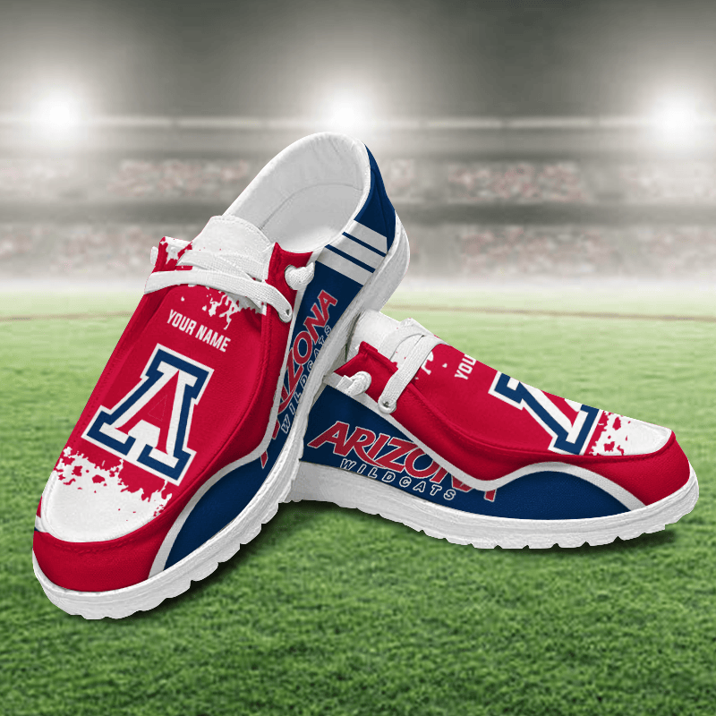JWFancy Arizona Wildcats Hey Dude Shoes Wally Men's Lace Up Loafers Comfortable For Men And Women