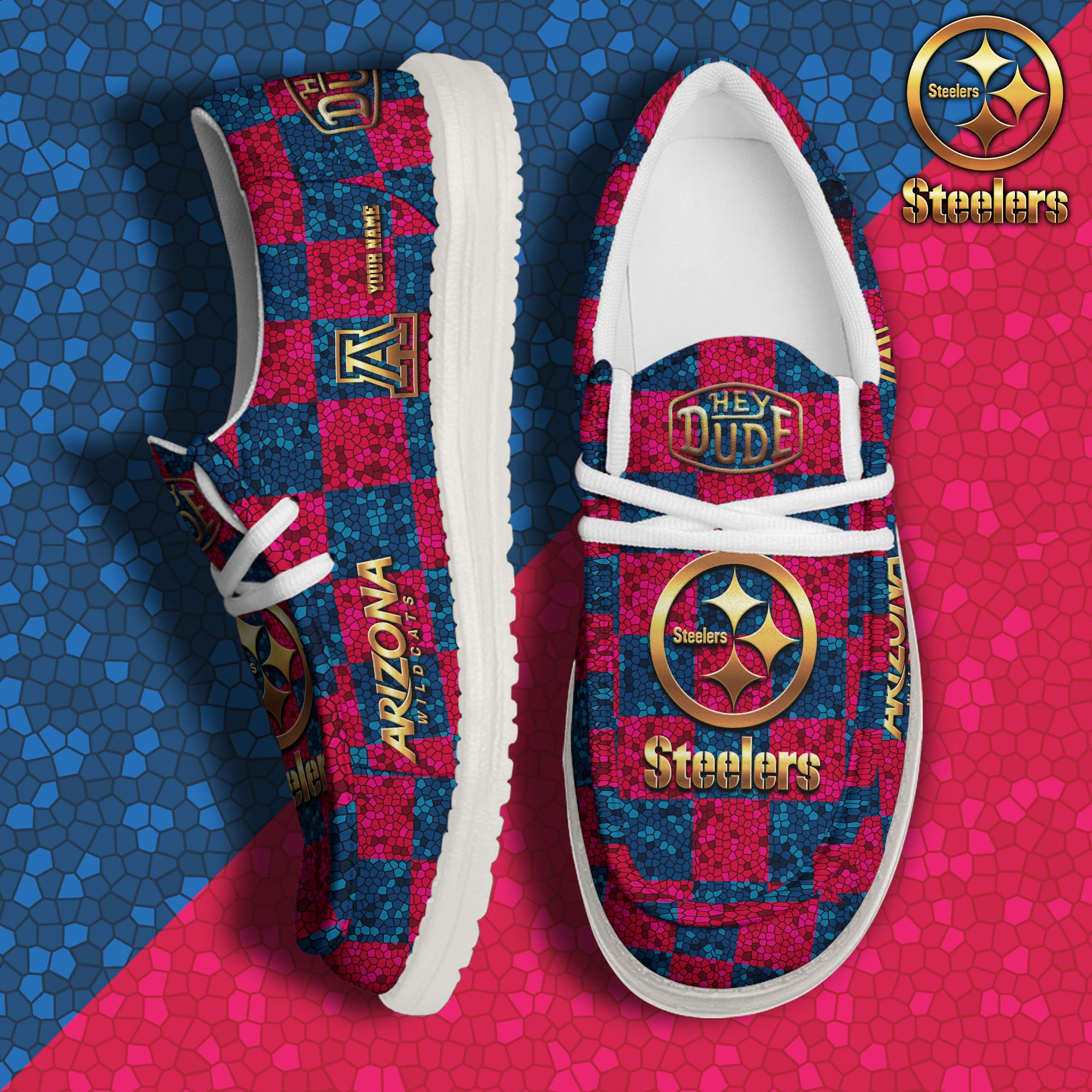 JWFancy Arizona Wildcats Hey Dude Shoes Wally Men's Lace Up Loafers Comfortable For Men And Women