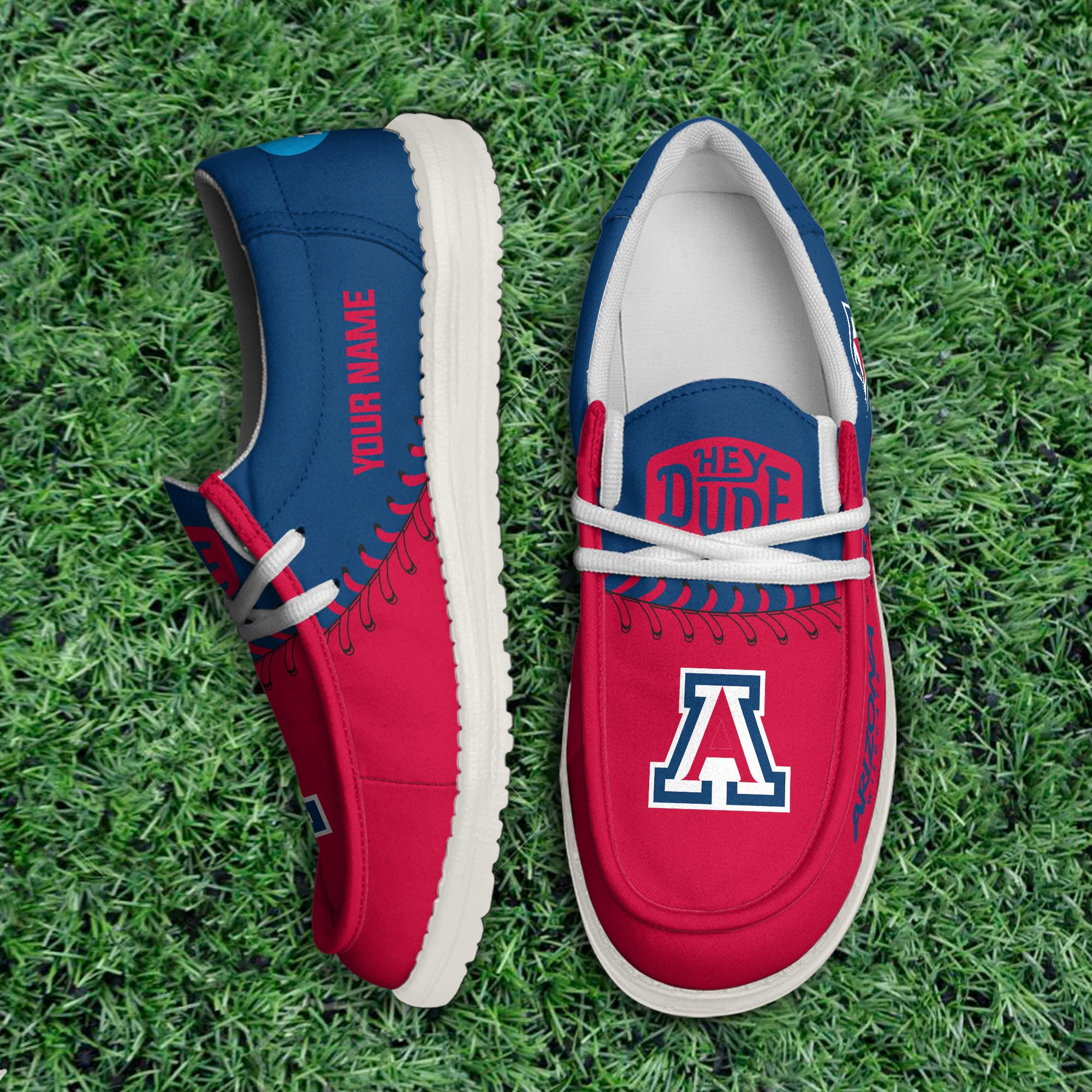JWFancy Arizona Wildcats Hey Dude Shoes Wally Men's Lace Up Loafers Comfortable For Men And Women