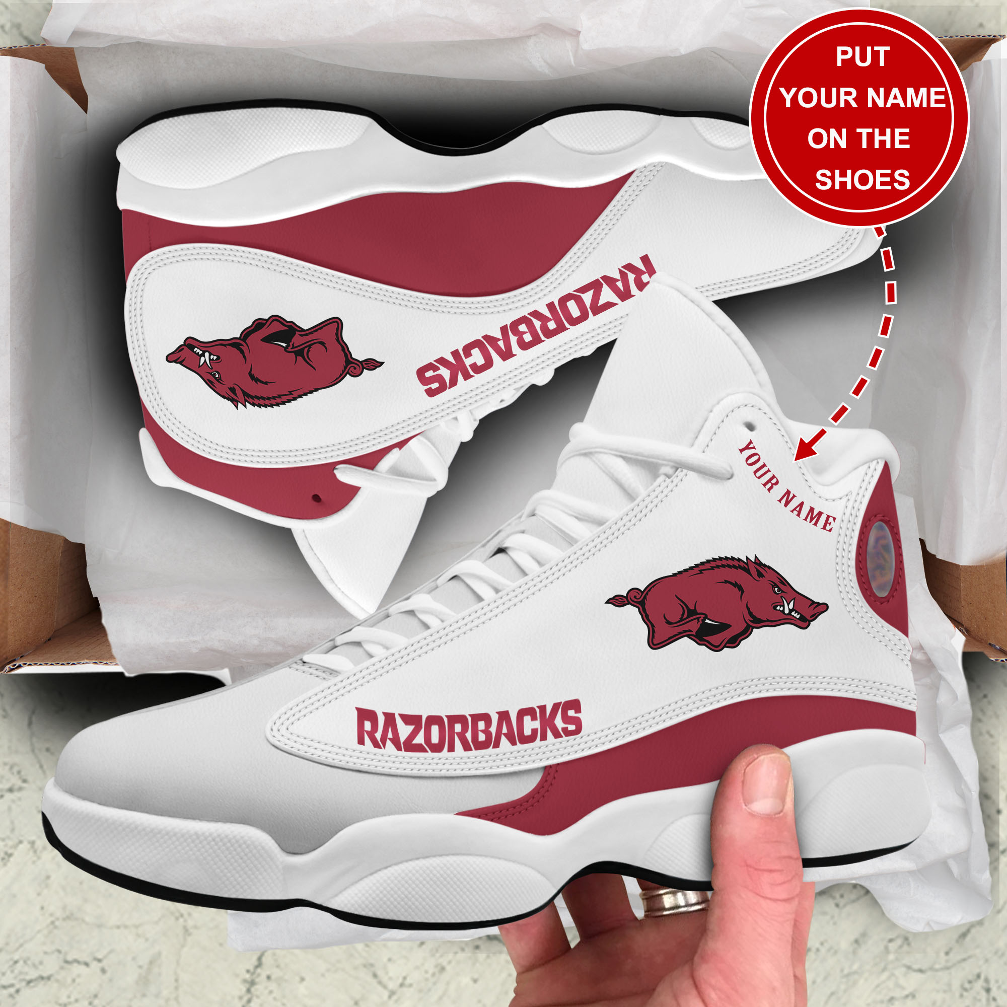 JWFancy Arkansas Razorbacks AJ13 Sneakers Shoes For Men And Women