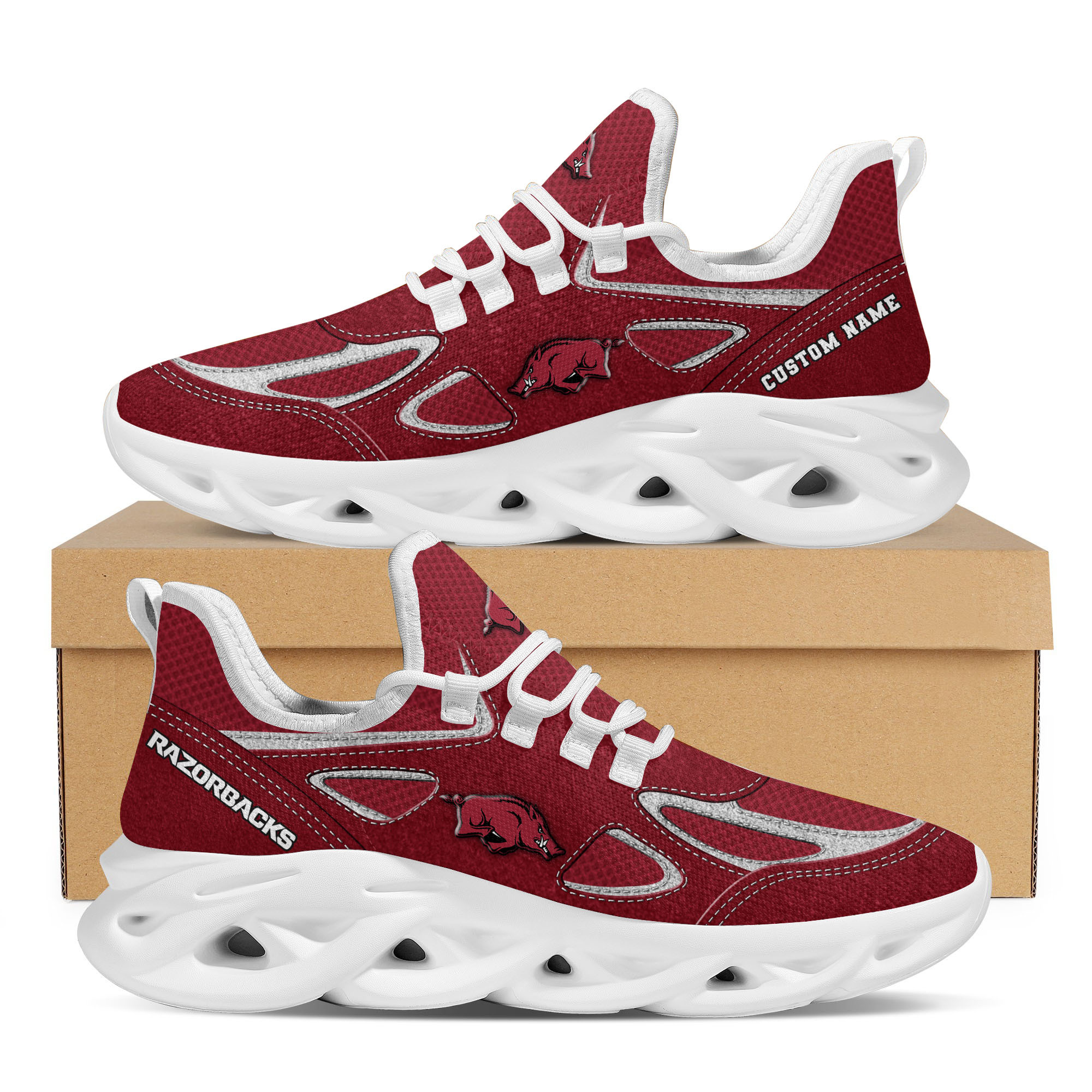 JWFancy Arkansas Razorbacks Max Soul Shoes Sneakers For Men And Women
