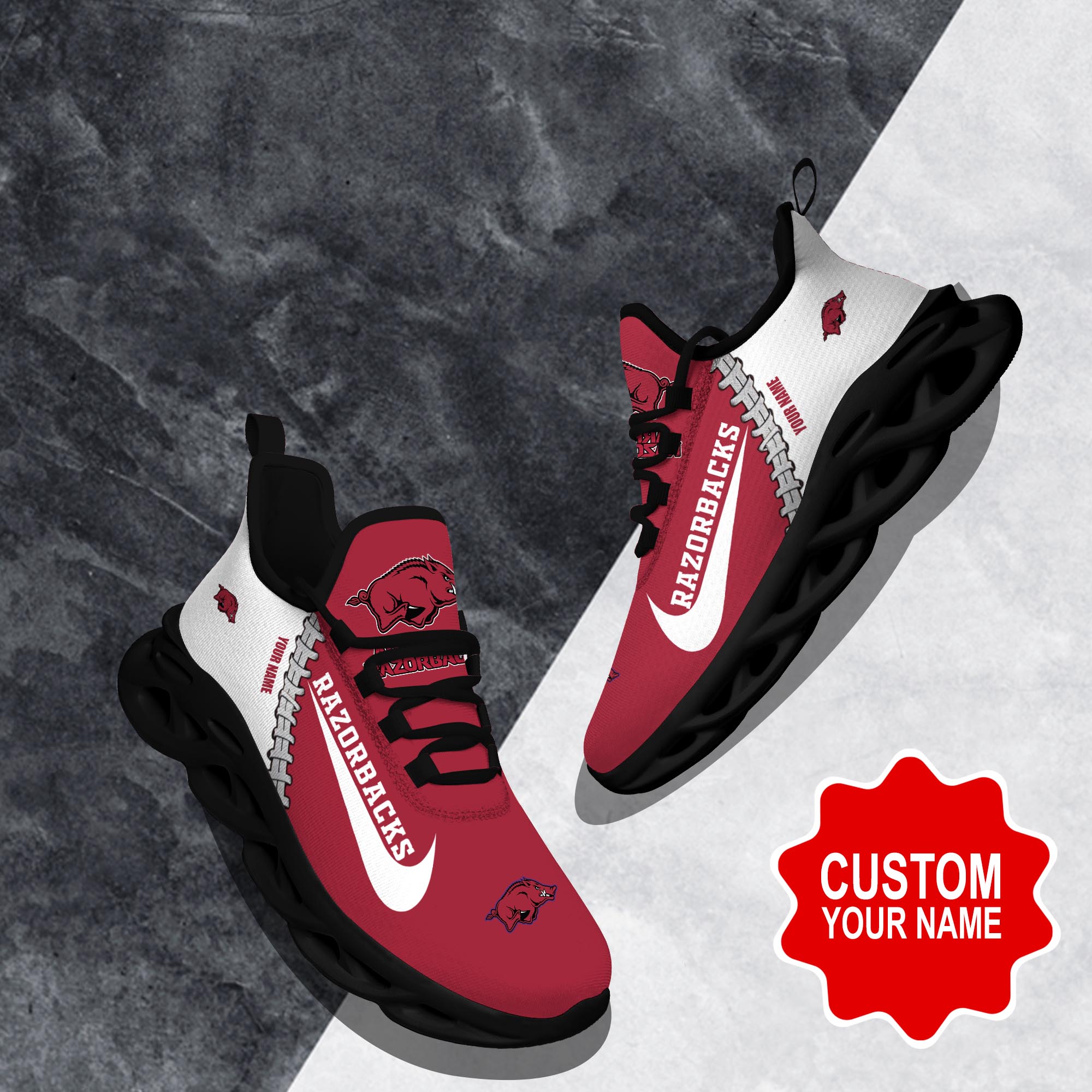 JWFancy Arkansas Razorbacks Max Soul Shoes Sneakers For Men And Women