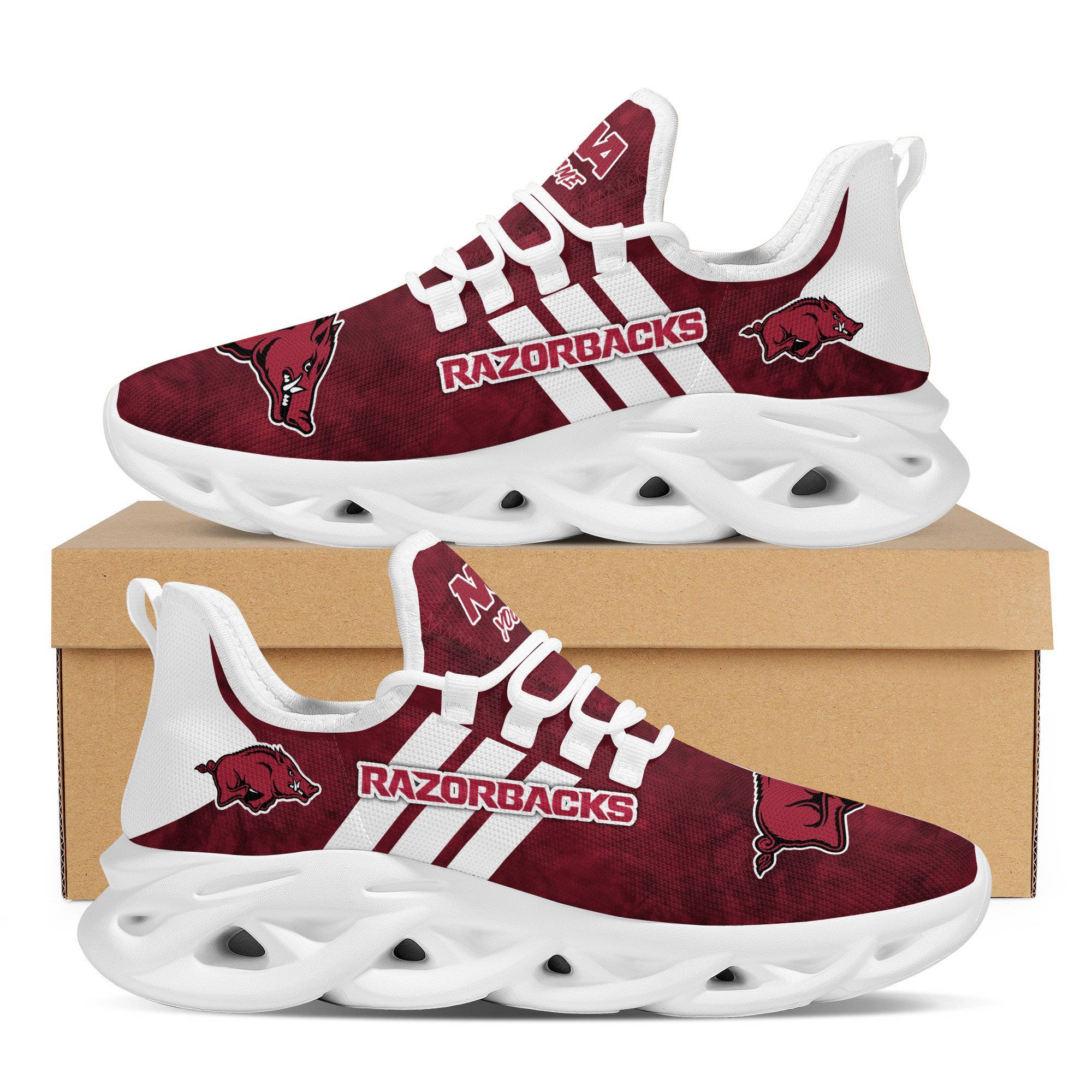 JWFancy Arkansas Razorbacks Max Soul Shoes Sneakers For Men And Women