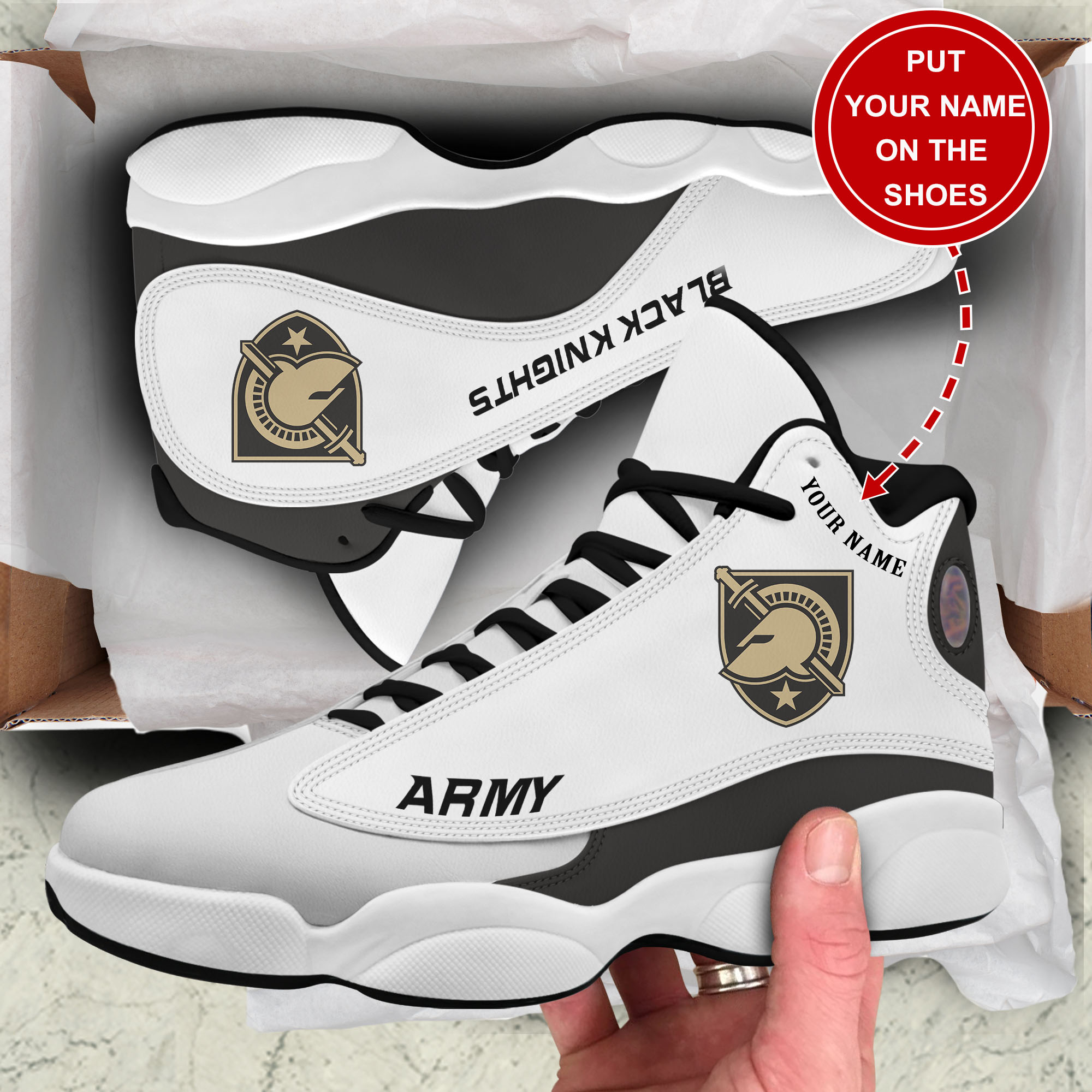 JWFancy Army Black Knights AJ13 Sneakers Shoes For Men And Women