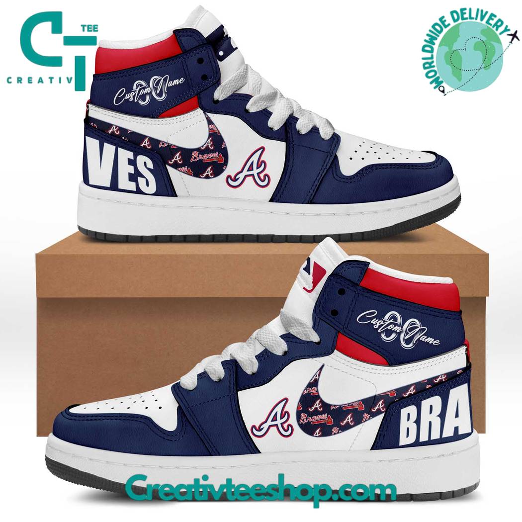 JWFancy Atlanta Braves AJ1 High Sneakers Shoes For Men And Women