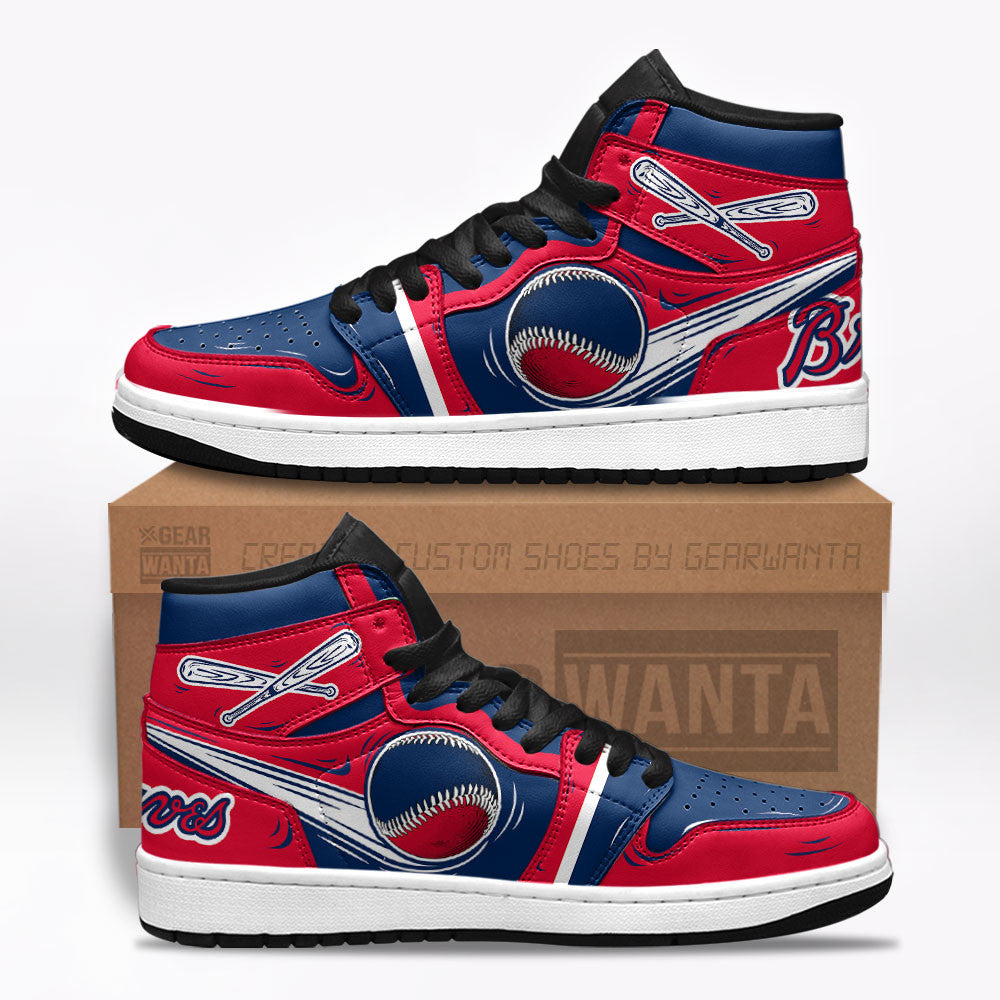 JWFancy Atlanta Braves AJ1 High Sneakers Shoes For Men And Women