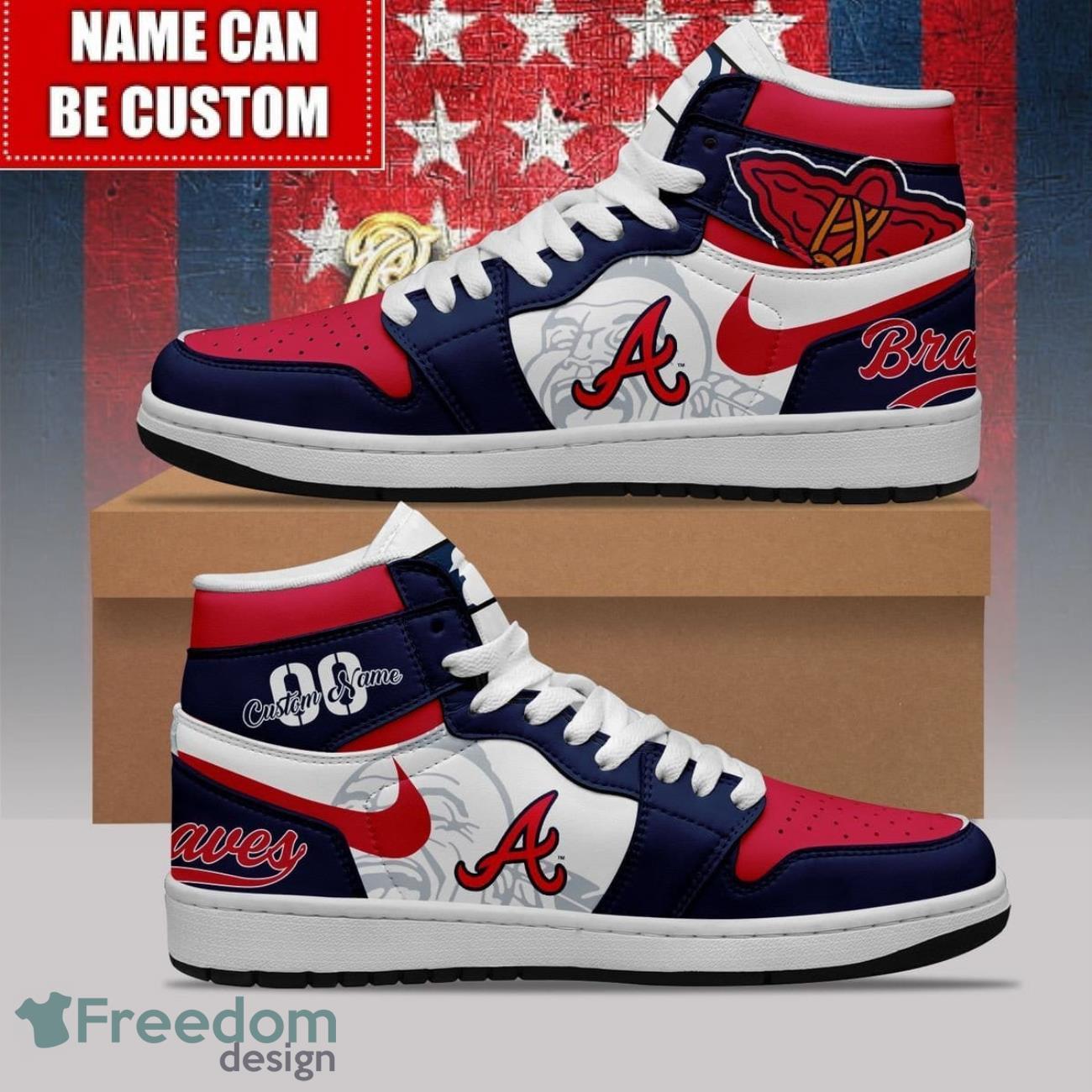 JWFancy Atlanta Braves AJ1 High Sneakers Shoes For Men And Women