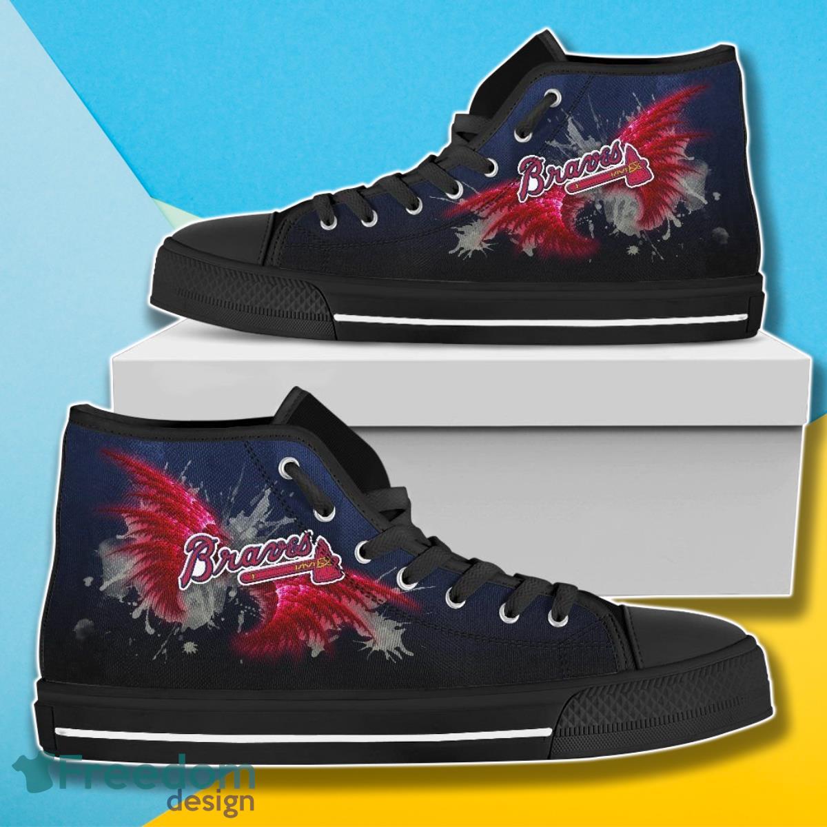 JWFancy Atlanta Braves High Top Canvas Sneakers Shoes For Men And Women